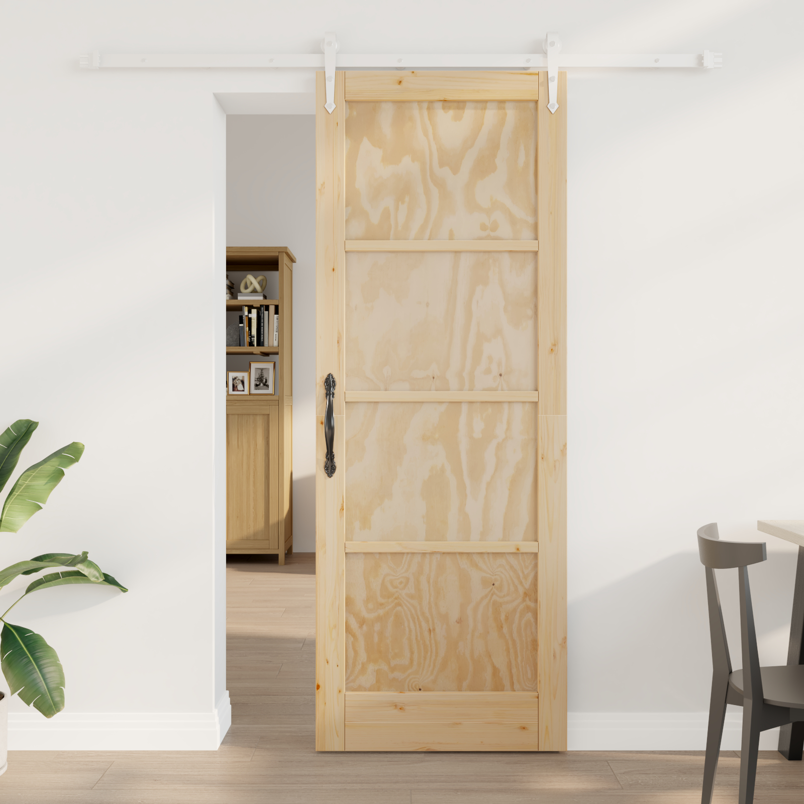 Klizna Vrata s Setom Hardvera 78x211 cm Masivna Borovina, vidaXL Unutrašnja Vrata 'ORKDAL'78x211x4 cm Masivna Borovina