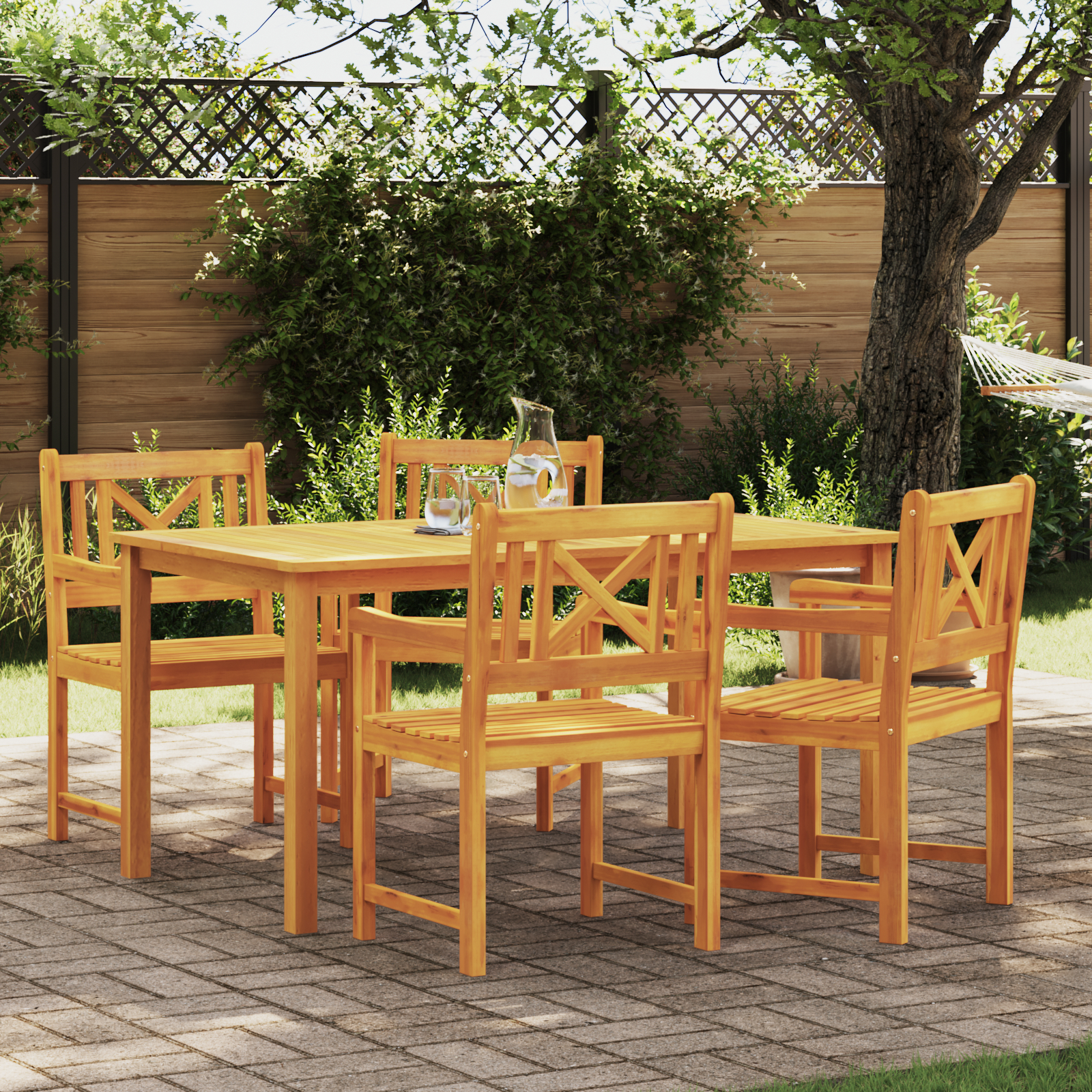 vidaXL Gartenstühle 4 Stück 56x55.5x90 cm Massivholz Akazie,  Gartenstühle 2 Stück 56x56x90 cm Massivholz Akazie