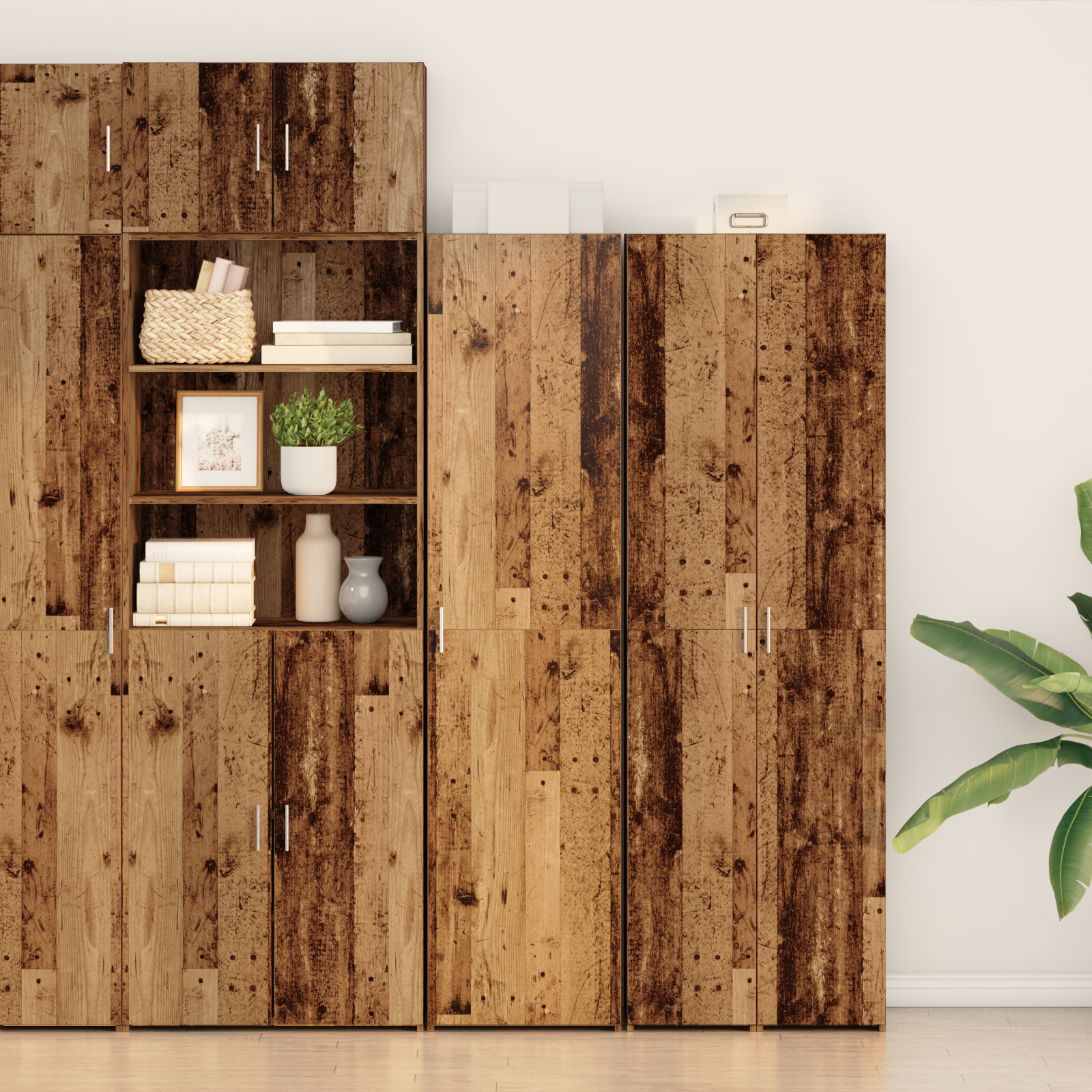 vidaXL Hoogbord Oud Hout 45x42.5x185 cm Geengineerd Hout