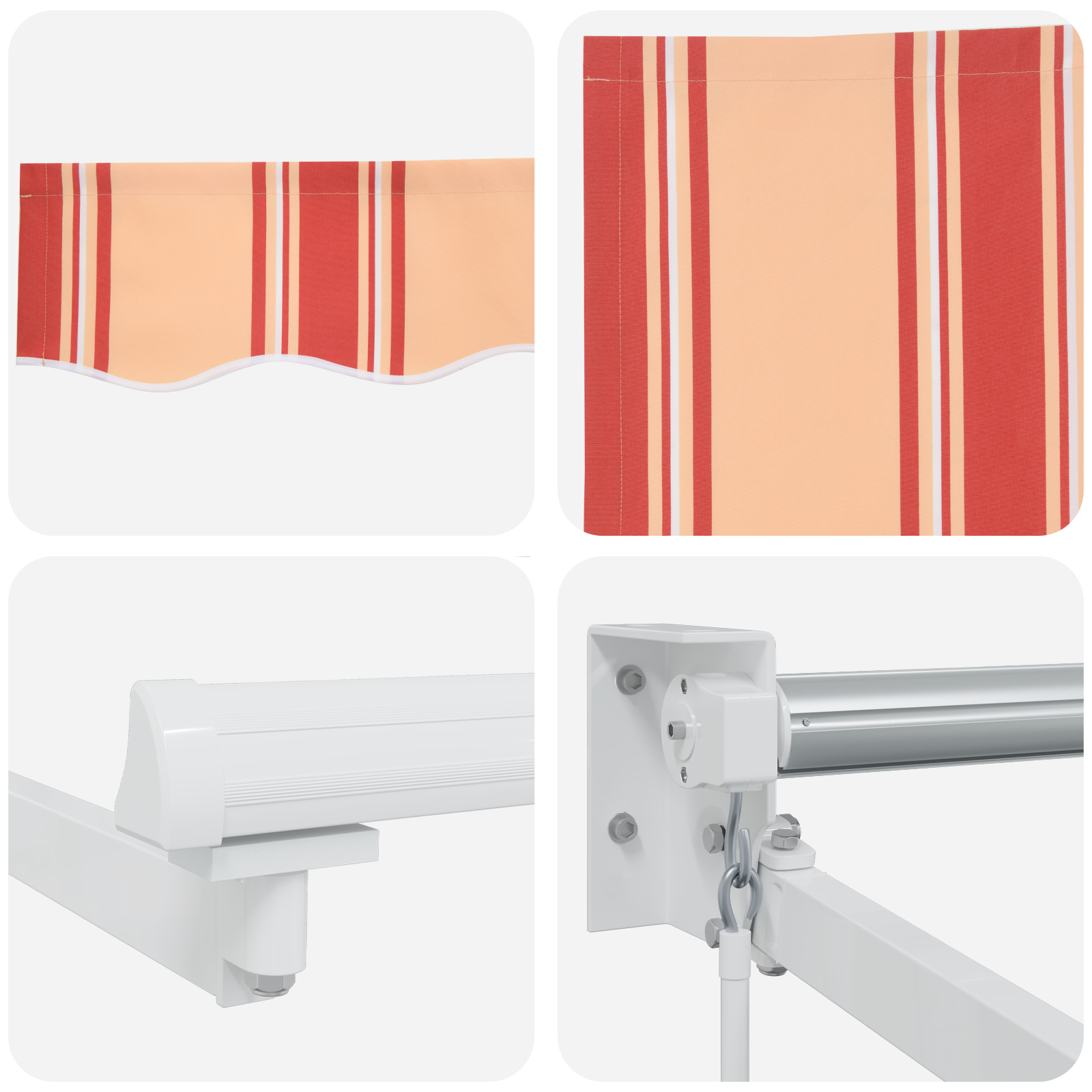 vidaXL Ročna retraktivna tenda Rumena in oranžna 450x300 cm - Image 9