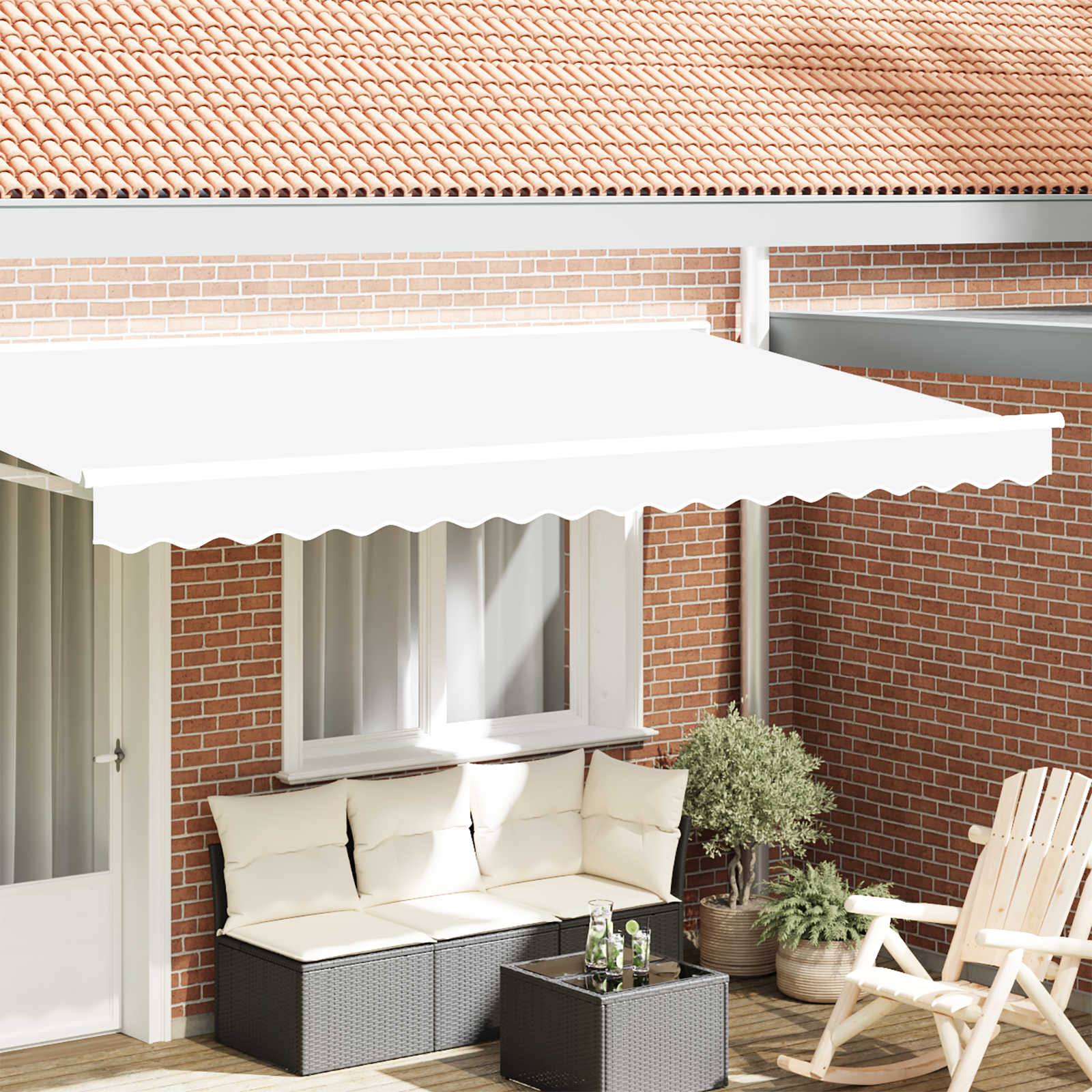 markisevalance til 4 m ramme Hvid 3.8x0.2 m