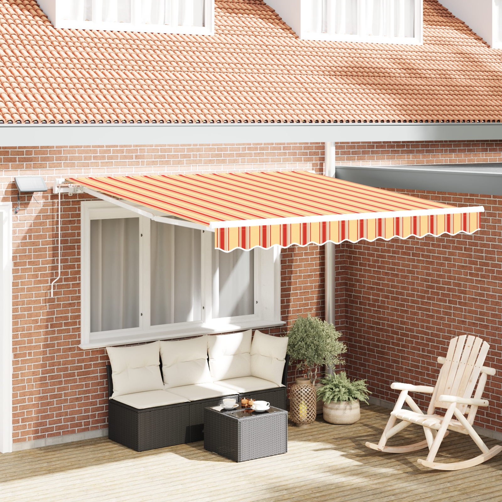 Ručna tenda s LED žutom i narančastom 300x250 cm