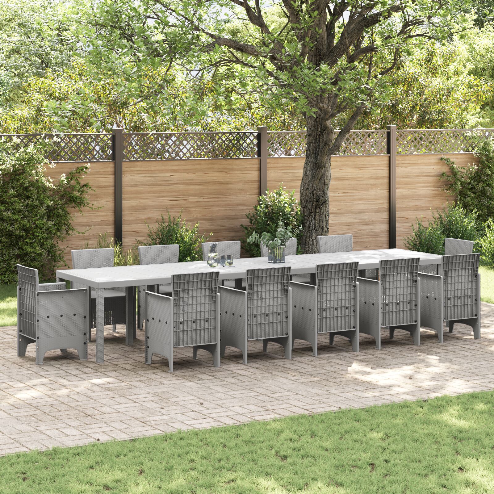 svjetlosivi vrtni stol 400x100x73 cm poli ratan, vidaXL svjetlosivi vrtni stol 250x100x73 cm poli ratan, vidaXL svjetlosivi vrtni stol 150x100x73 cm poli ratan