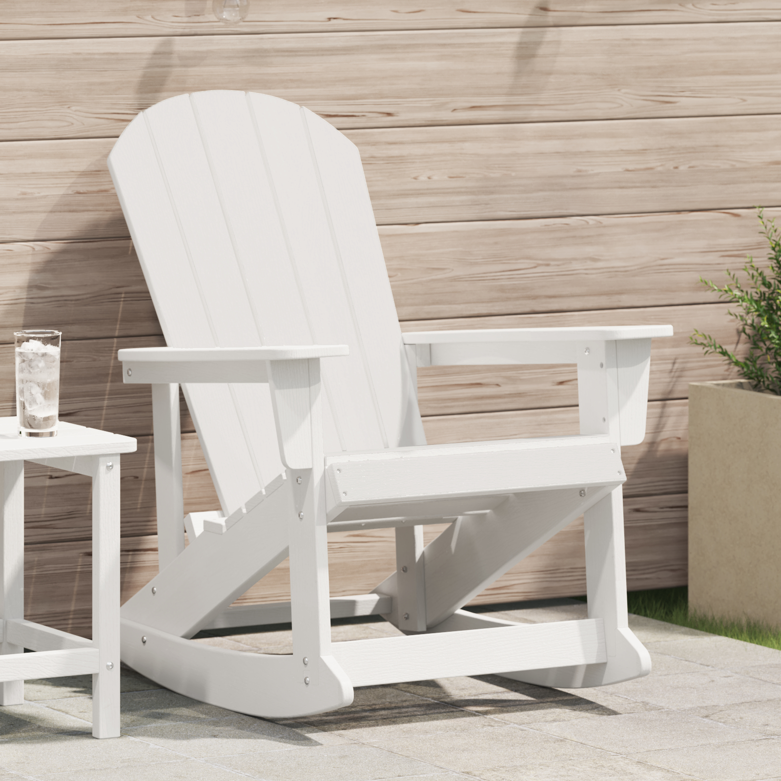 vidaXL Adirondack Schaukelstuhl Weiß 73.5x92x90 cm HDPE