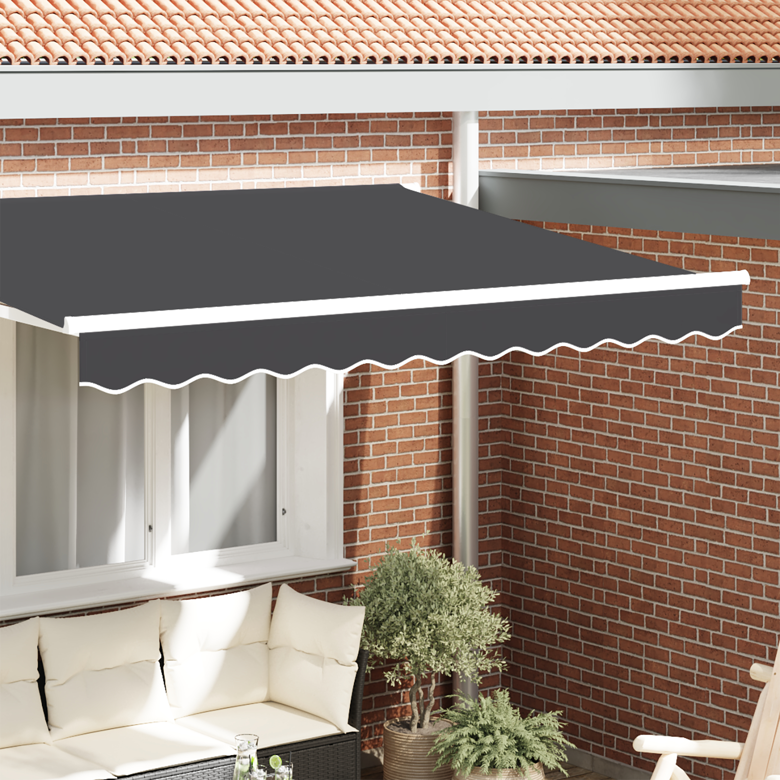 vidaXL Markisenbeschattung für 2.5 m Rahmen Anthrazit 2.3x0.2 m