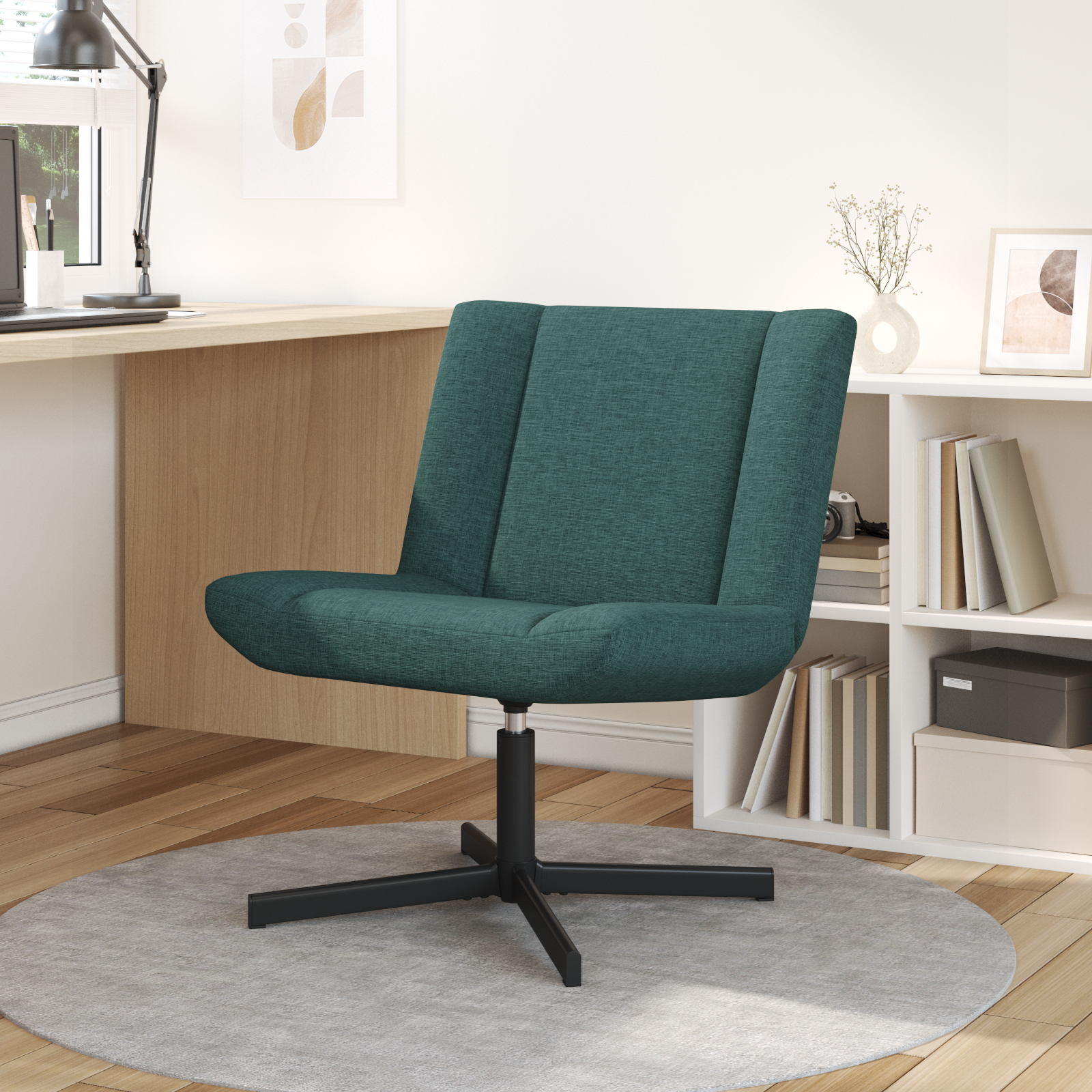 Accentstol Mørkegrøn Polyester Standard Højdejusterbar