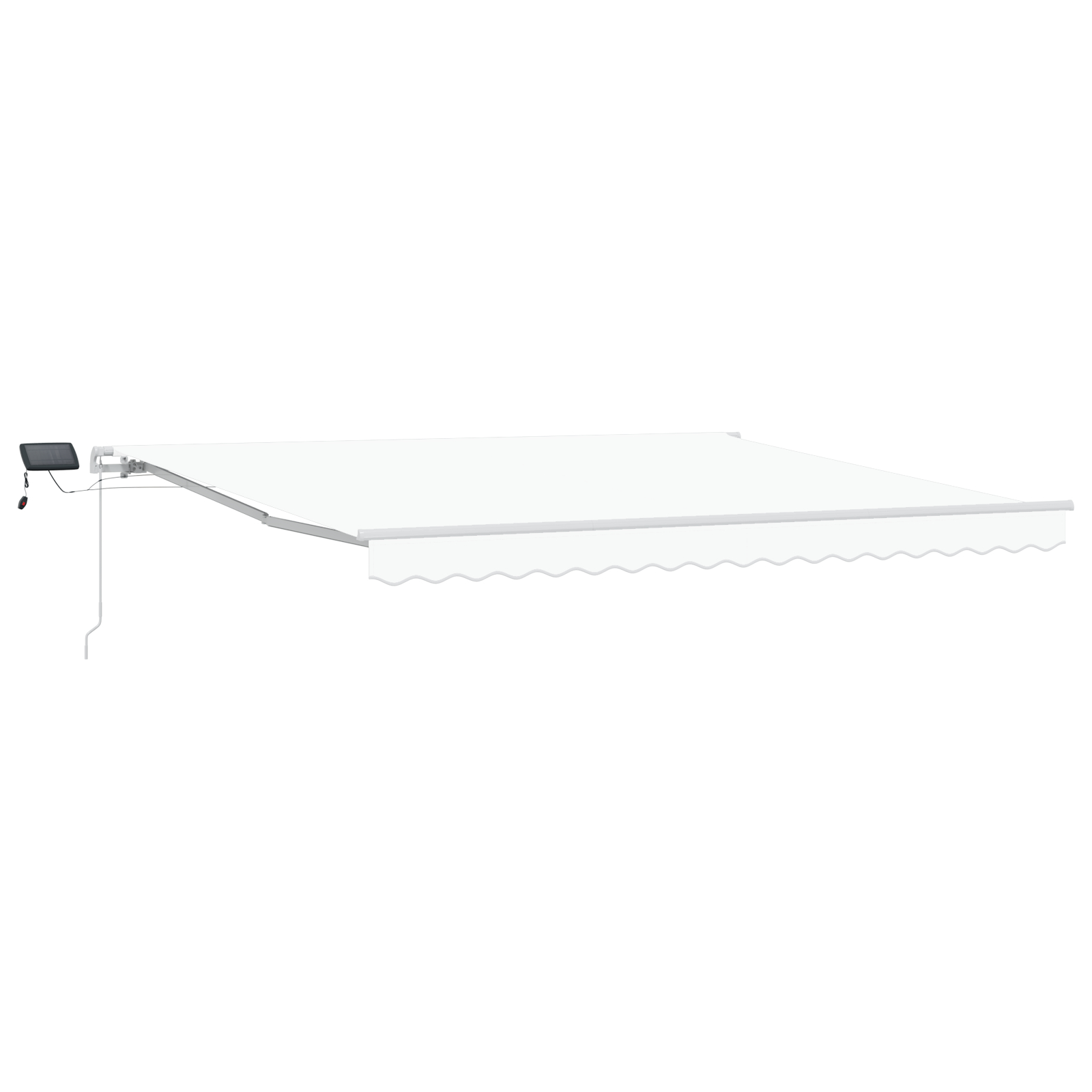 Thumbnail - vidaXL Manuelle Einziehbare Markise mit LED Weiß 400x300 cm,  Markisen Ersatzstoff für 4x3 m Rahmen Weiß