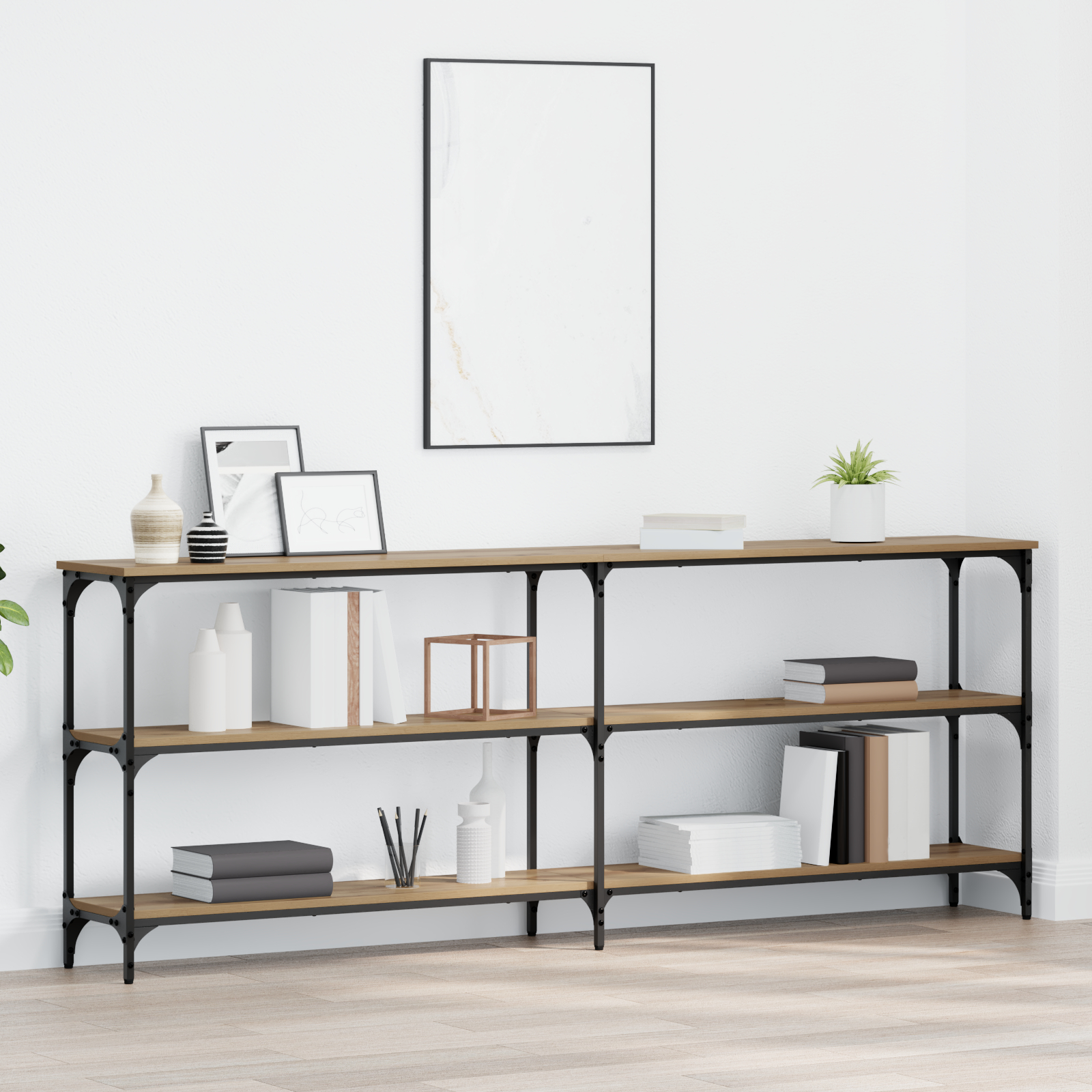 vidaXL Console Tafel Artisan Eiken 200x29x75 cm Engineered Wood
