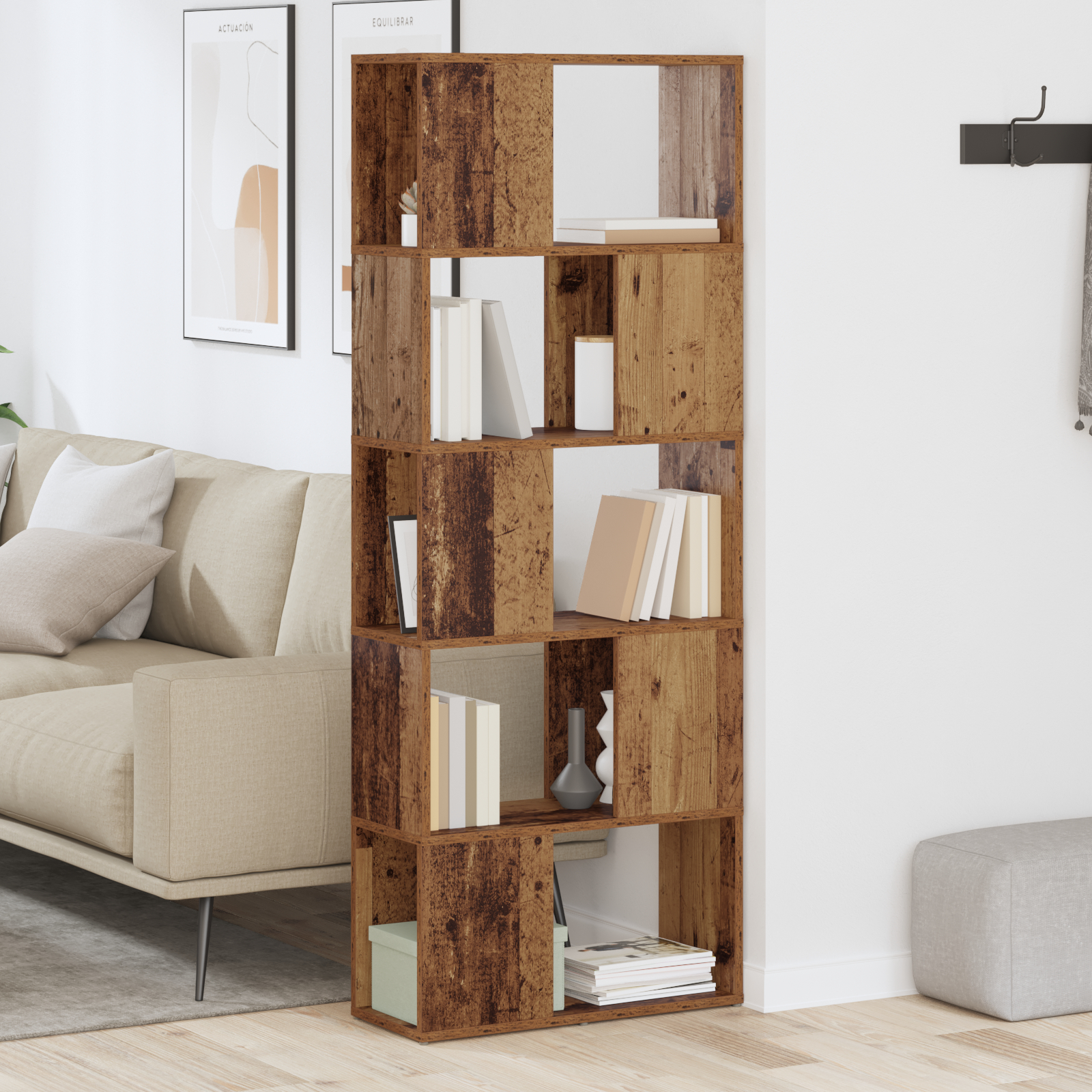 vidaXL TV Meubel Verweerd hout Bewerkt hout 60 x 24 x 155 cm TV Meubel - Afbeelding 5