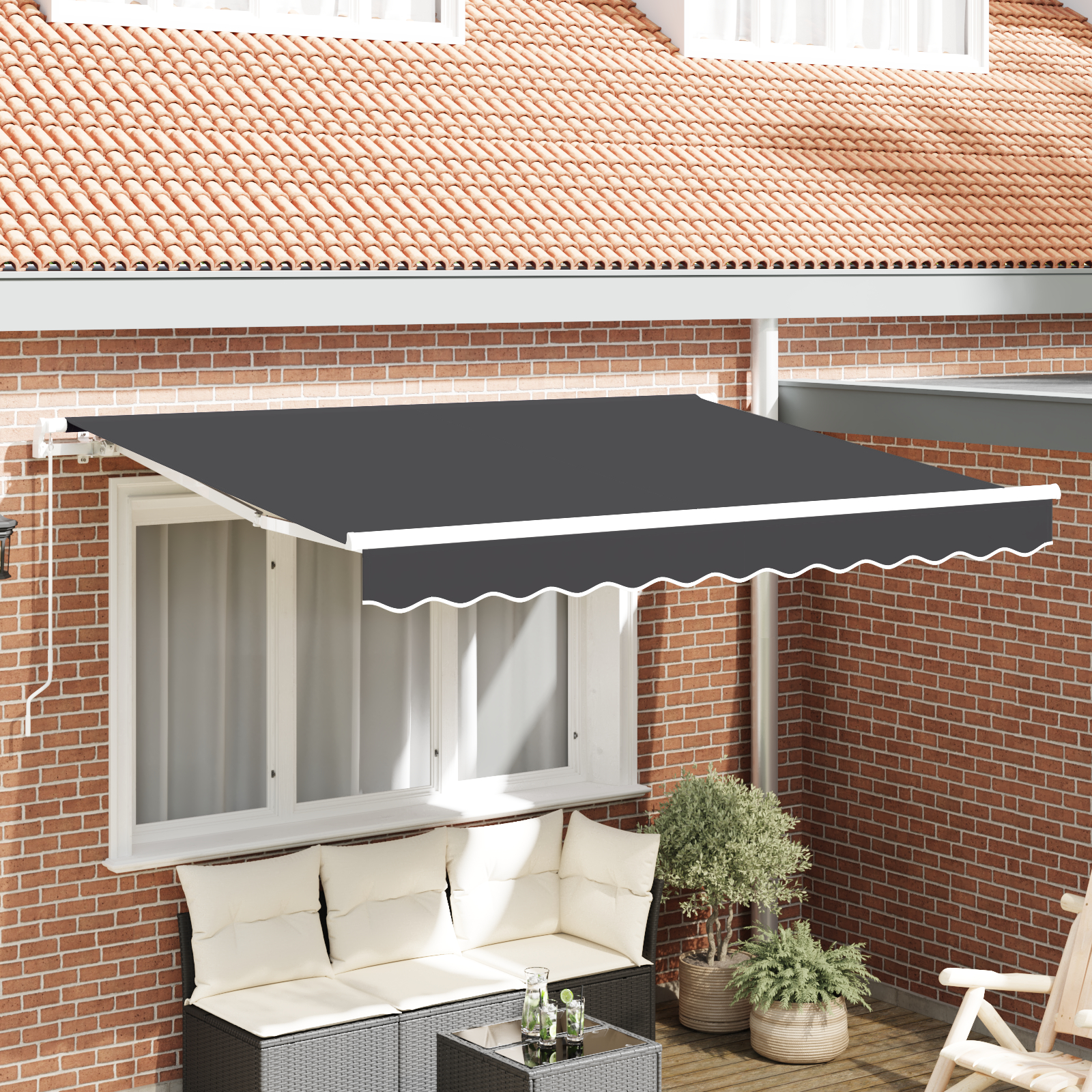 Markiseudskiftningsstof til 2,5x2 m ramme antracit
