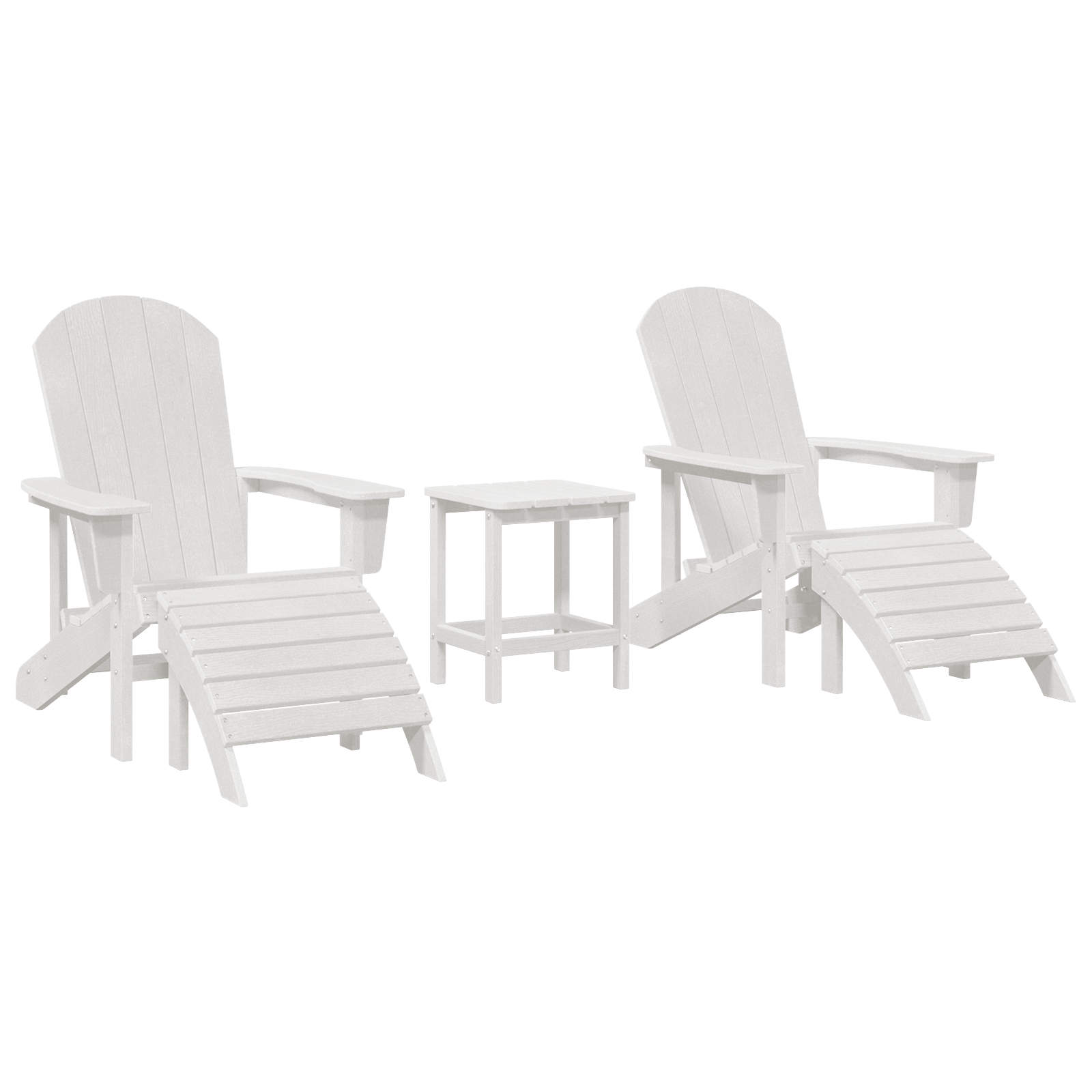 Thumbnail - vidaXL 3-teiliges Garten Lounge Set Weiß HDPE,  Adirondack-Stuhl mit Fußstütze Weiß HDPE,  Adirondack Beistelltisch Weiß...