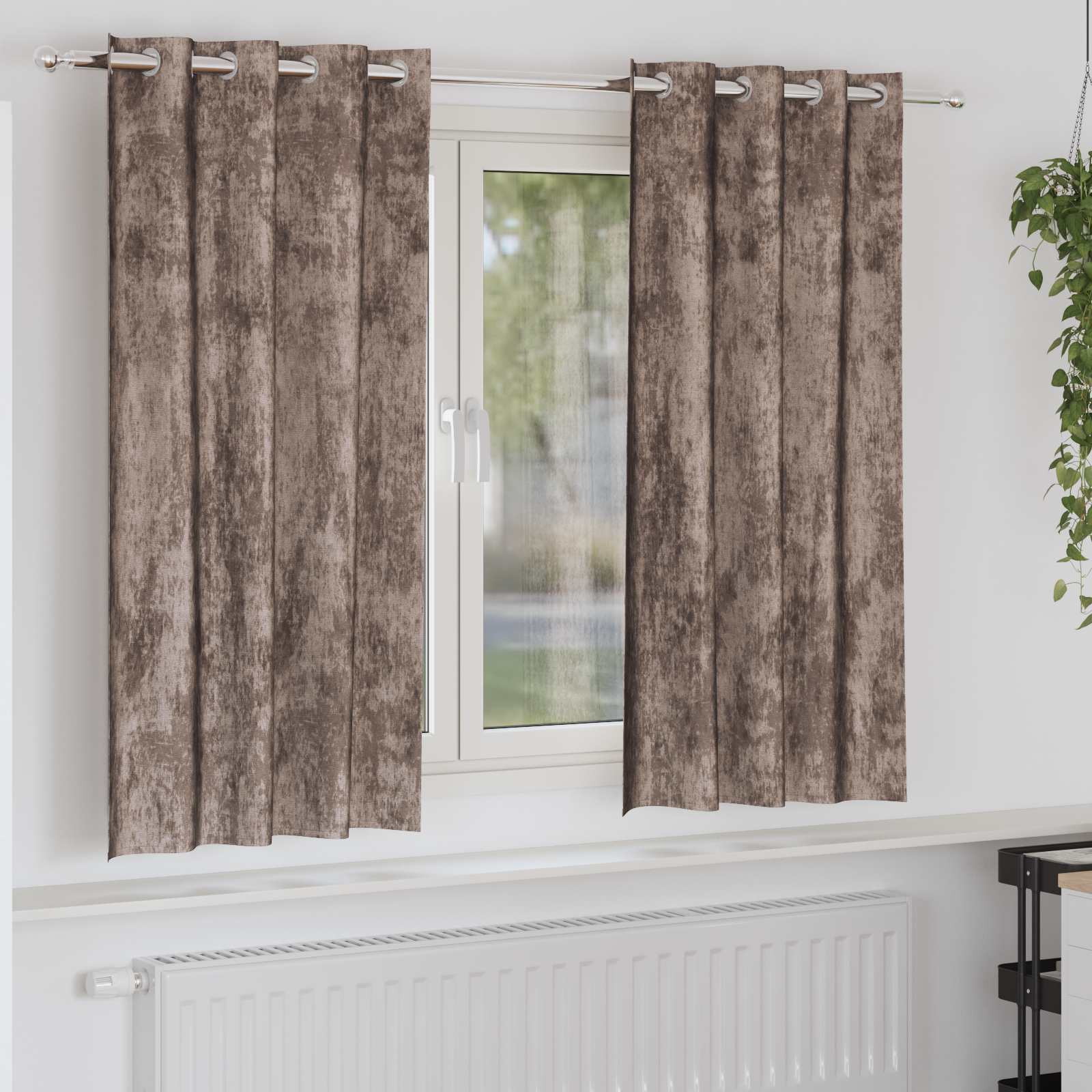 Gromet Zavjese Cappuccino Poliester 140 x 175 cm Gromet Zavjese