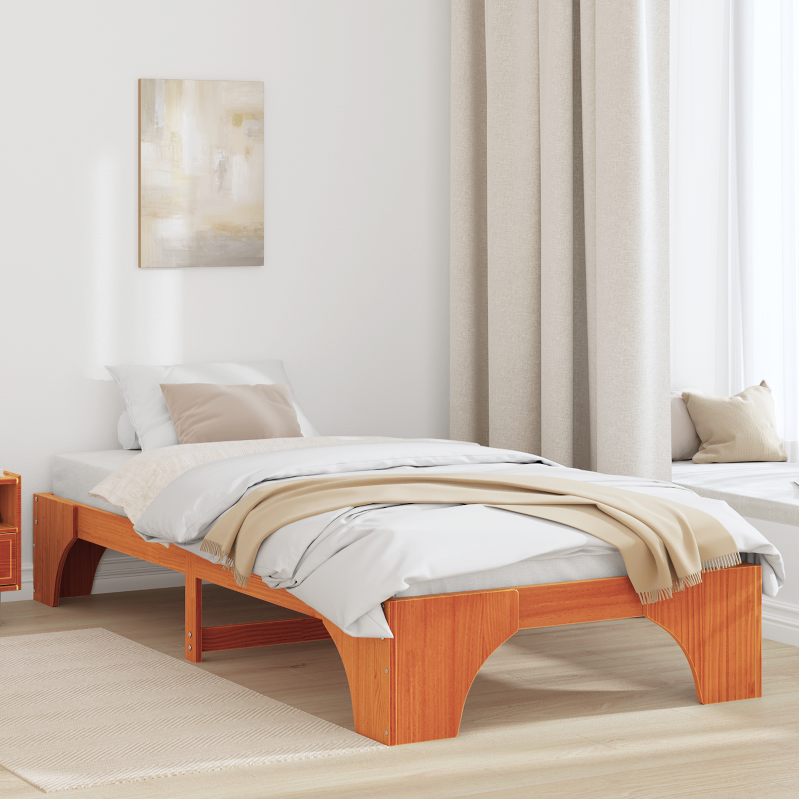 Paturi si accesorii - Cadru de pat Maro ceruit Lemn masiv 75 x 190 cm