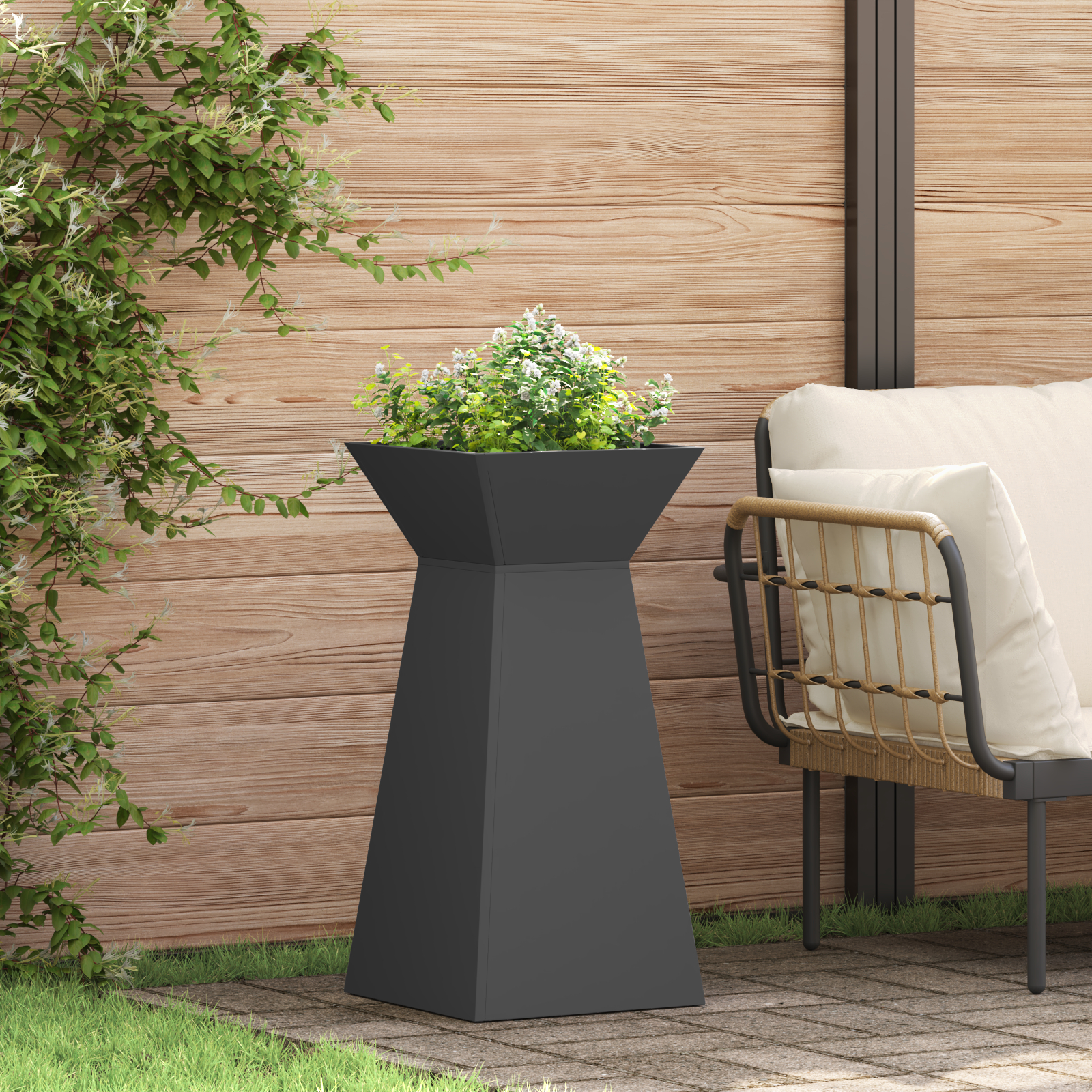 Planteholder Sort Plastik 35 x 35 x 73 cm Planteholder