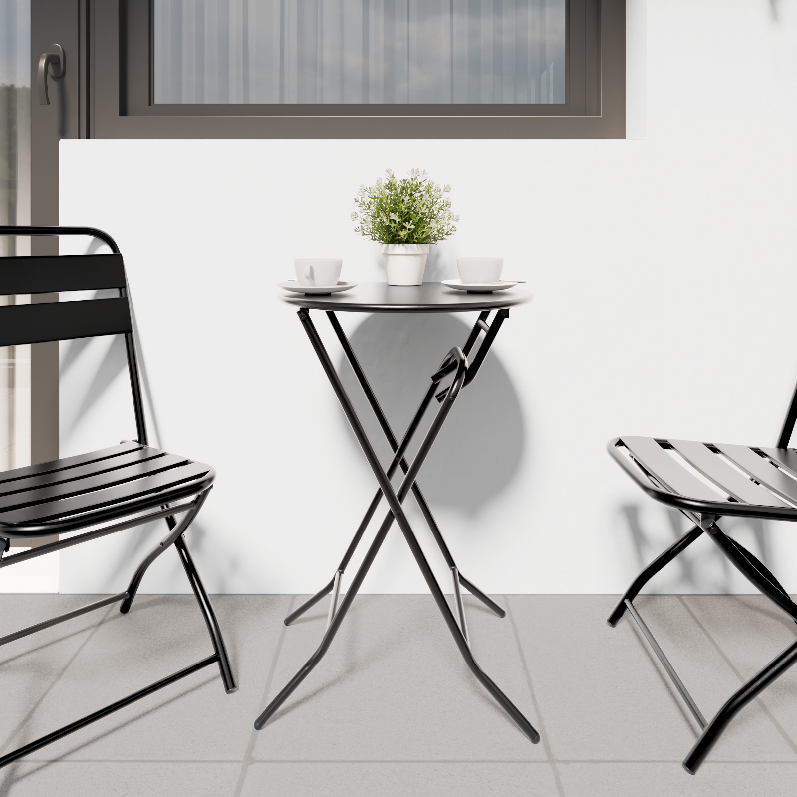 Masa pliantă pentru grădină Antracit Ø50x72 cm Oțel [4]