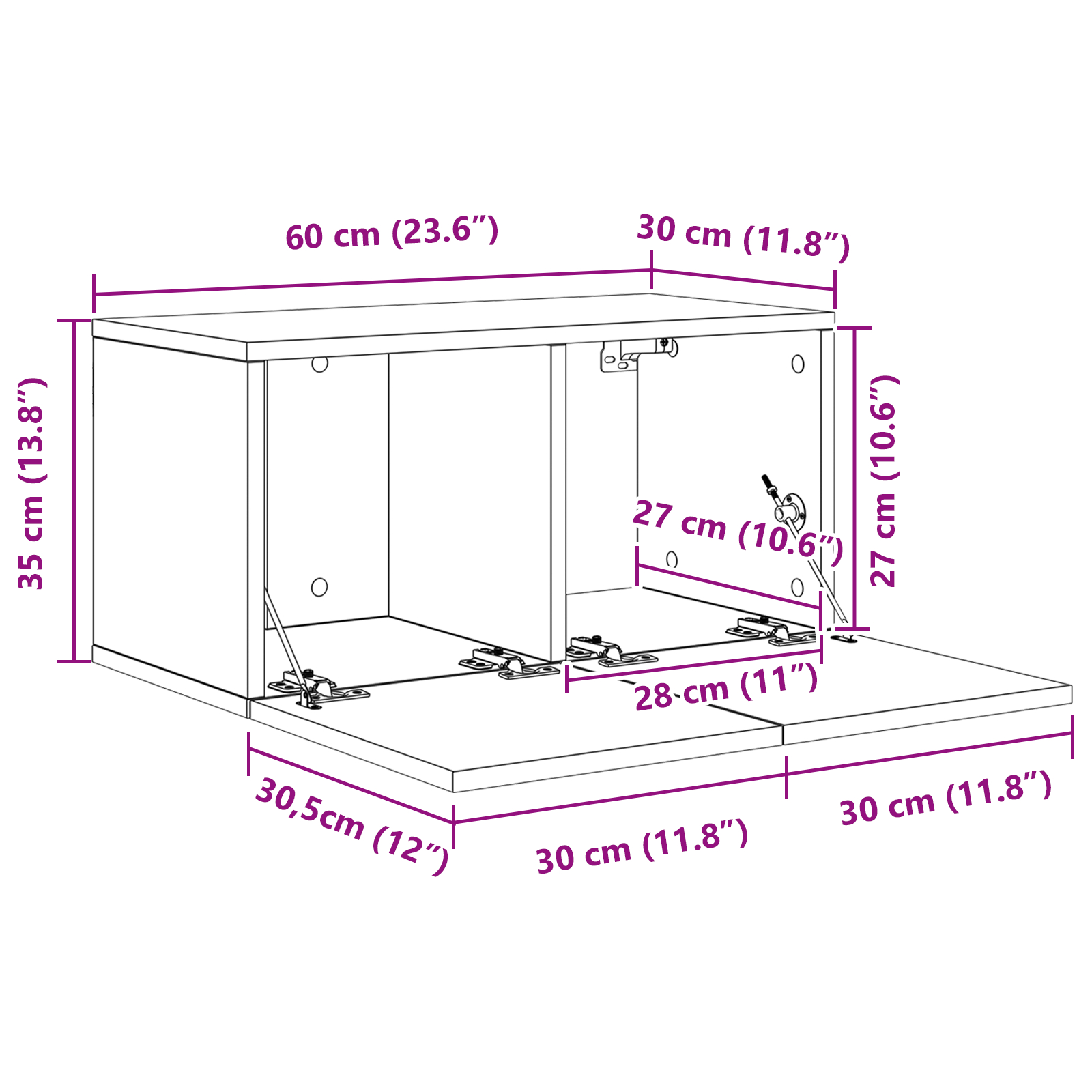 vidaXL TV Kast Set Artisan Eiken MDF, Fineer Middelgroot TV Kast - Afbeelding 8