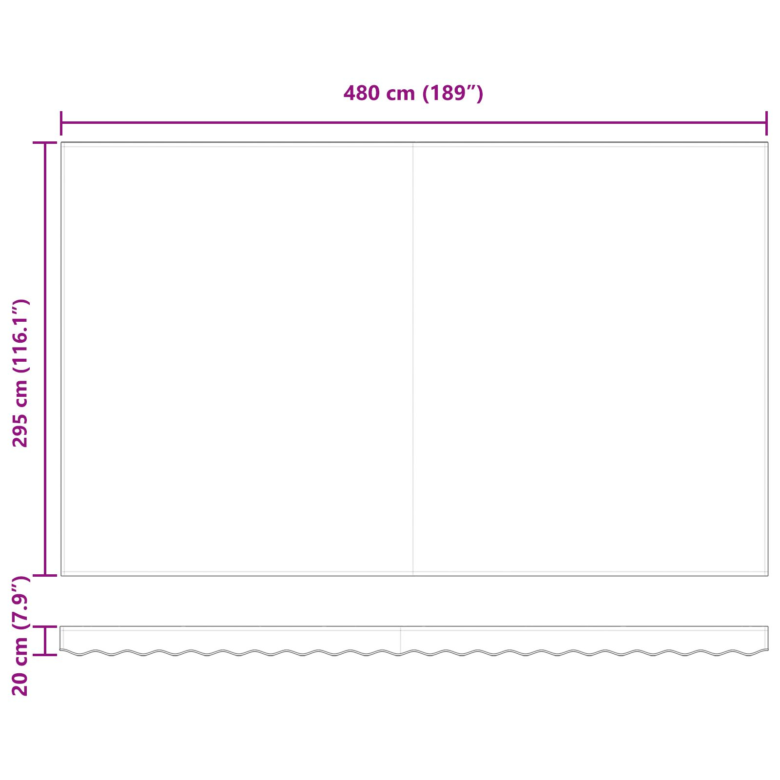 vidaXL Ročna Retraktivna Tenda Rdeča in Bela Črtica 500x300 cm - Image 11