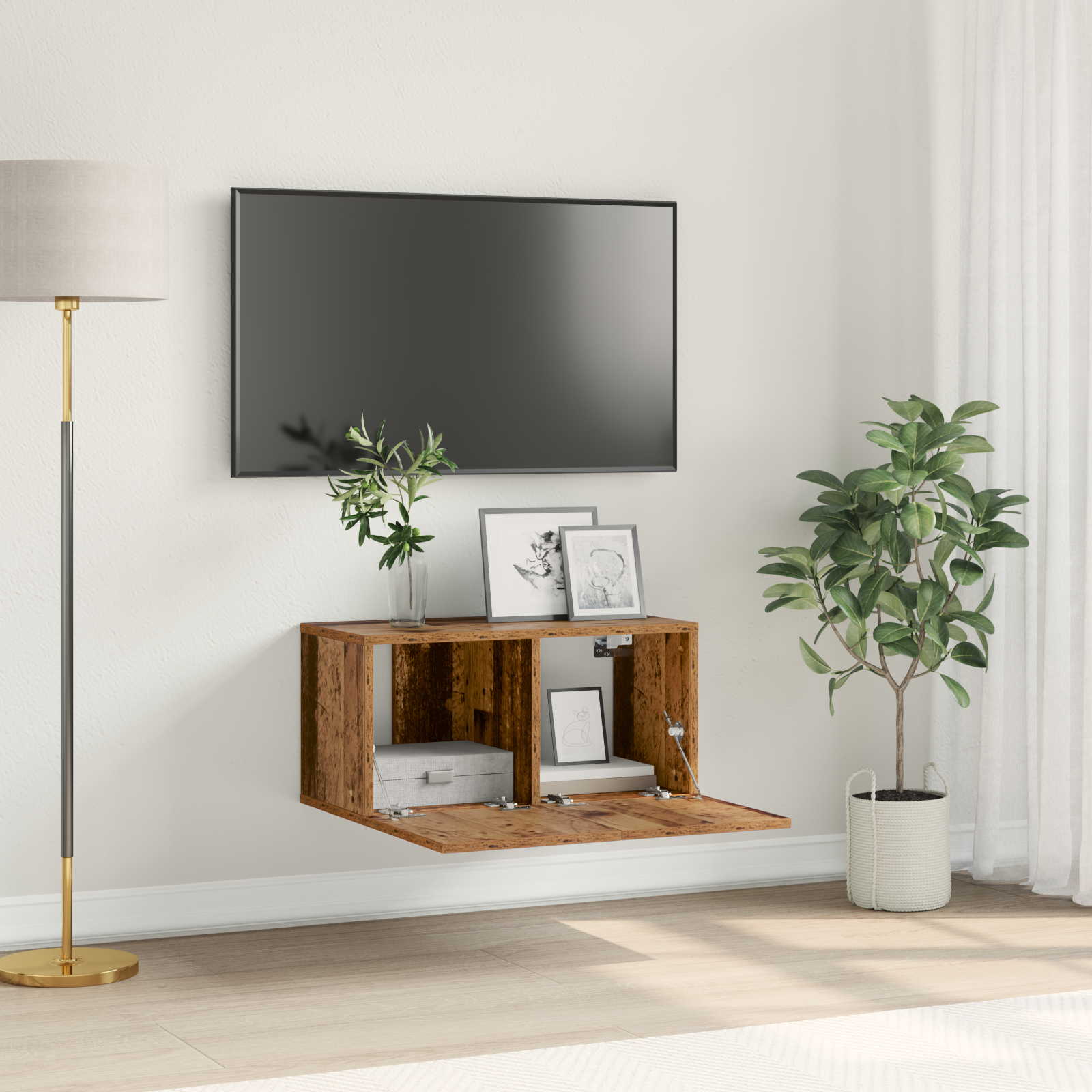 vidaXL TV-Schrank Alter Holz Spanplatte Mittel TV-Schrank Rechteckig