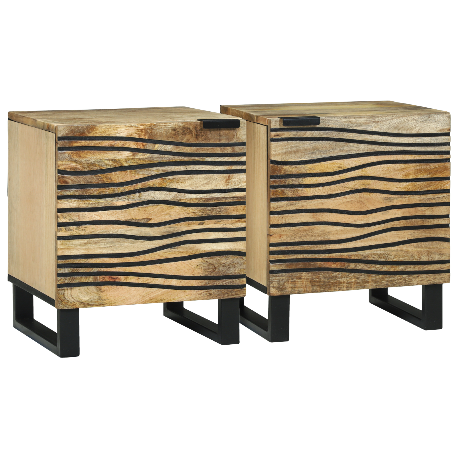 Mese - Noptieri 2 buc 40x33.5x46 cm Lemn masiv de mango