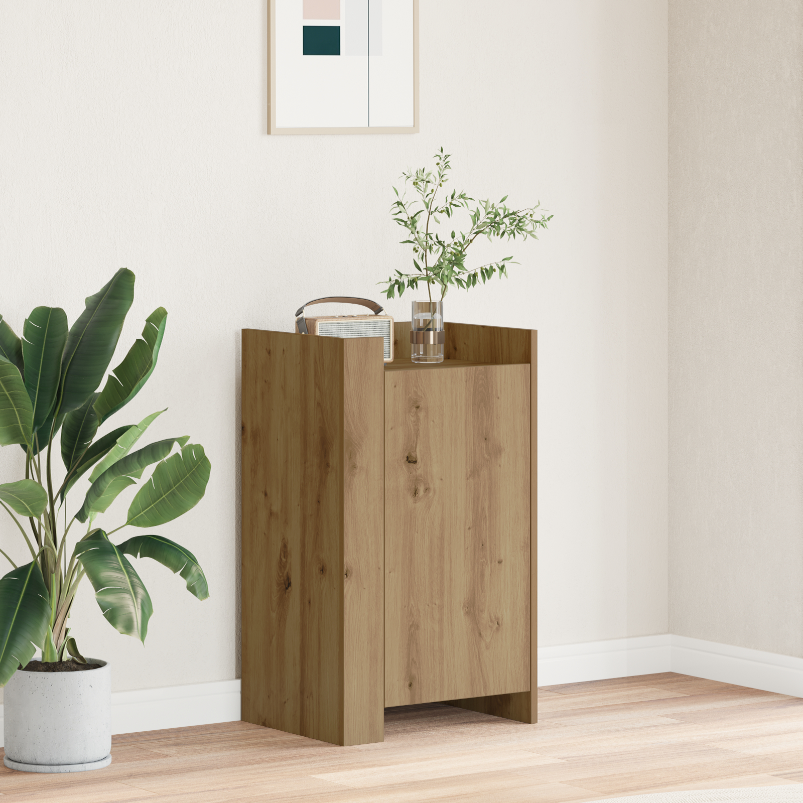 vidaXL Dressoir Ambachtelijk Eiken 45x35x75 cm Bewerkt Hout