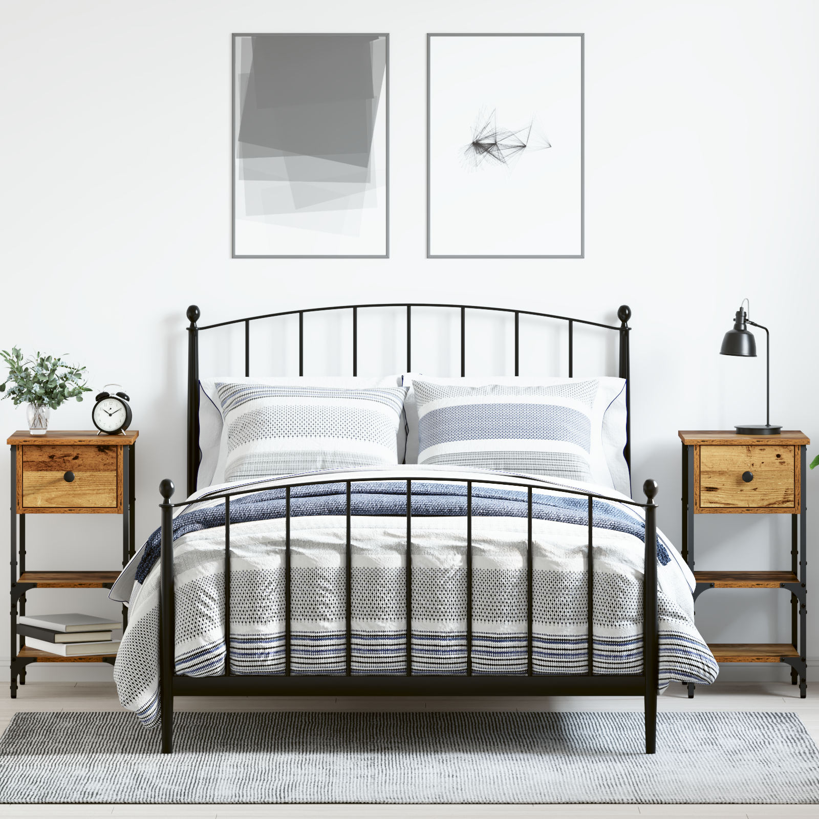 Noptiere dormitor - Noptiere 2 buc Lemn Vechi 34x36x70 cm Lemn Ingineresc