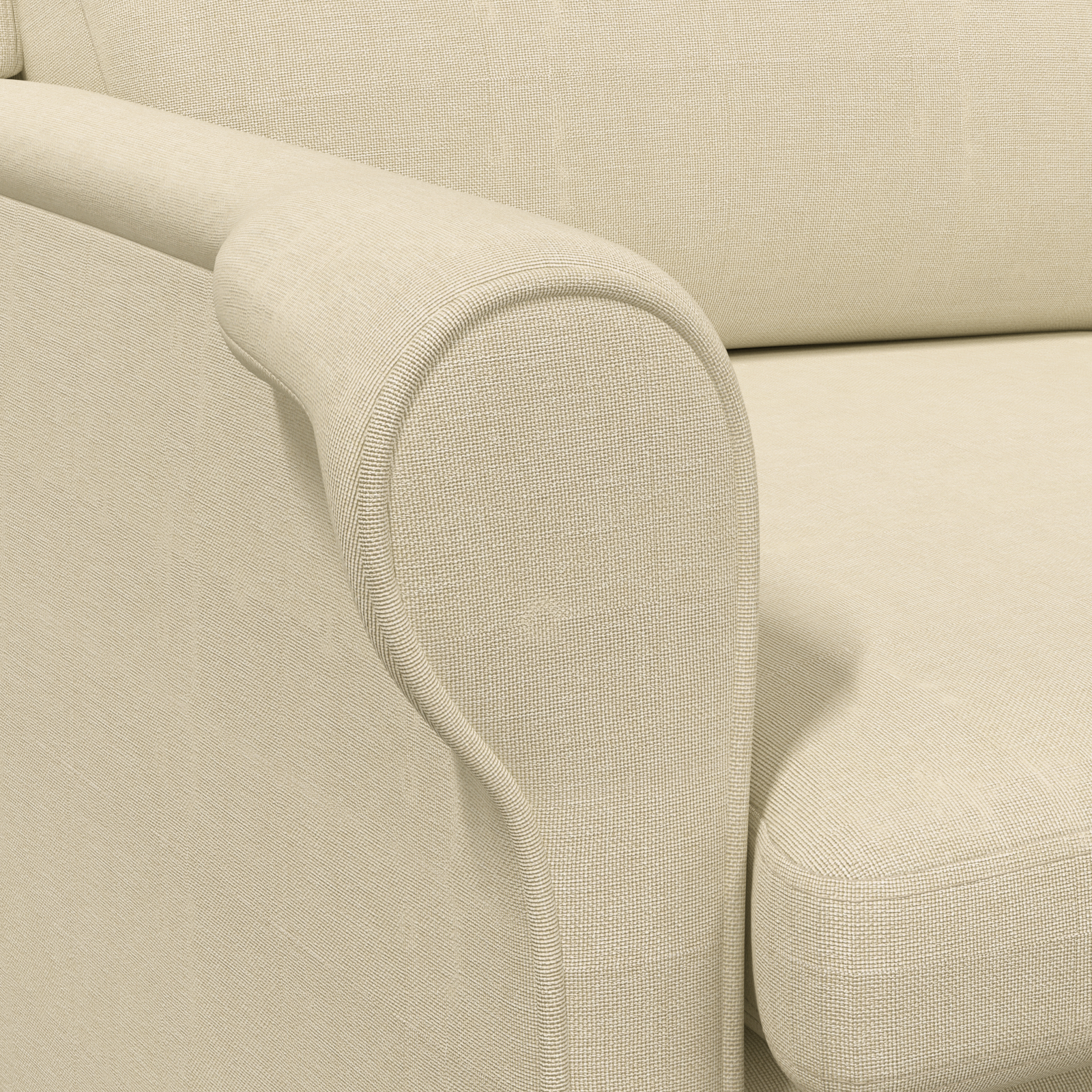 vidaXL Moderne Fauteuil Crème Stof en Hout Middel Crème Fauteuil - Afbeelding 9