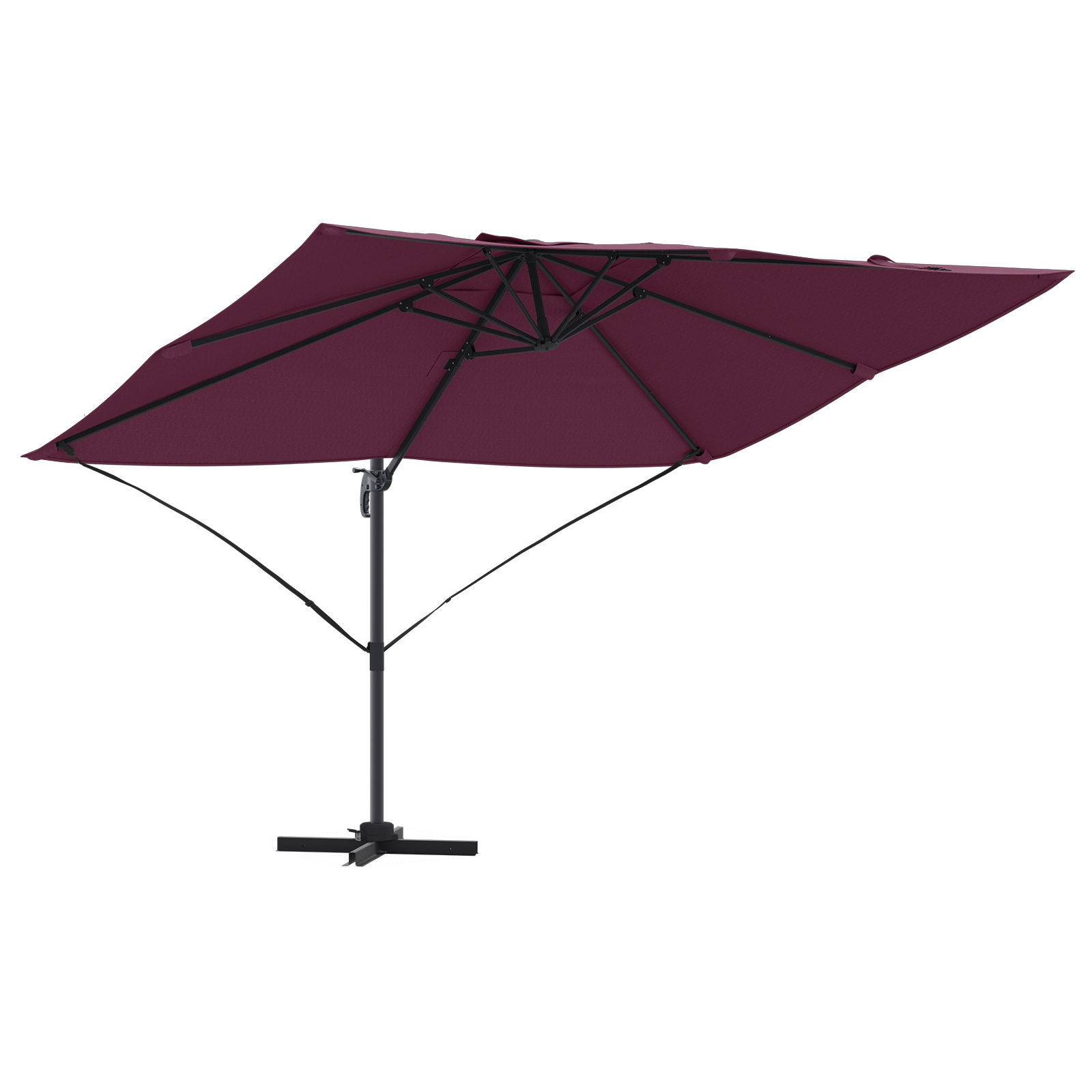 Thumbnail - vidaXL Großer Freischwingender Sonnenschirm Burgunderrot Polyester, Stahl