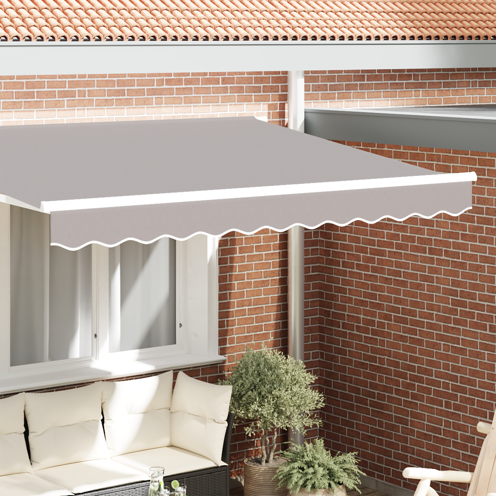 markise valance til 2,5 m ramme Lysegrå 2,3x0,2 m