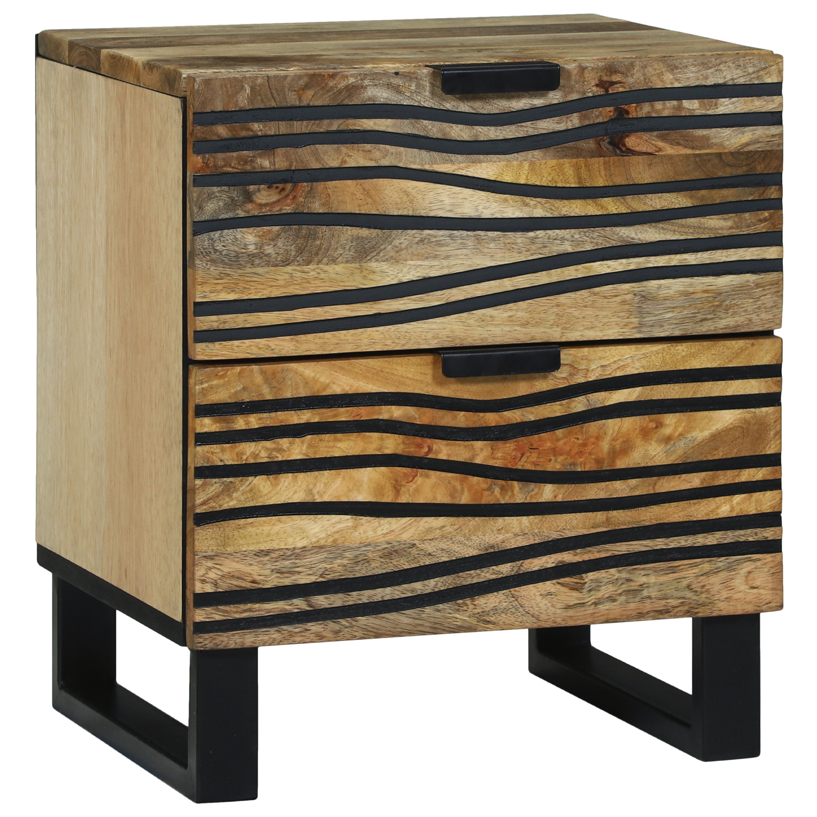 Noptiere dormitor - Cabinet de Noapte 40x33.5x46 cm Lemn Masiv de Mango și Lemn Ingineresc