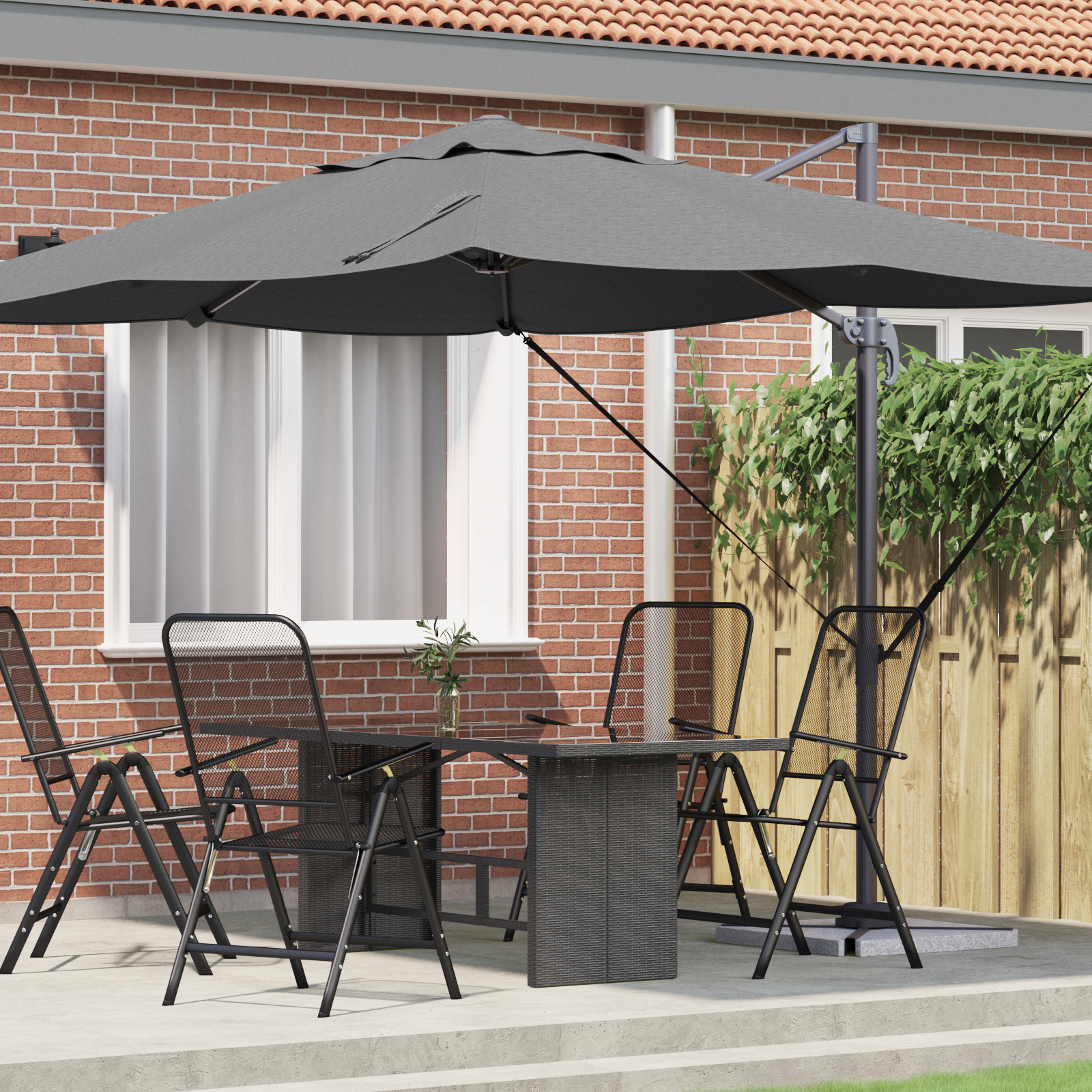 vidaXL Freischwinger-Sonnenschirm Anthrazit