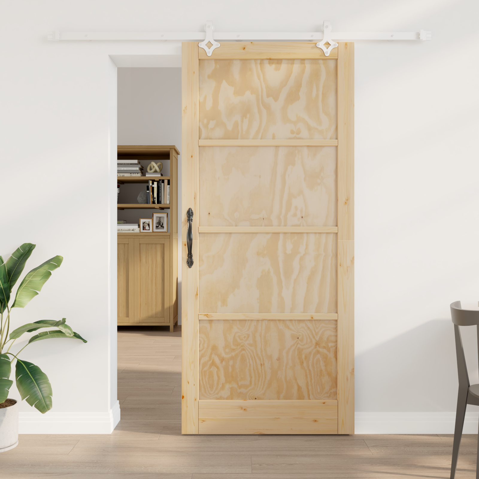 Klizna vrata s setom hardvera 93x211 cm Masivna borovina, vidaXL Unutarnja vrata 'ORKDAL'93x211x4 cm Masivna borovina