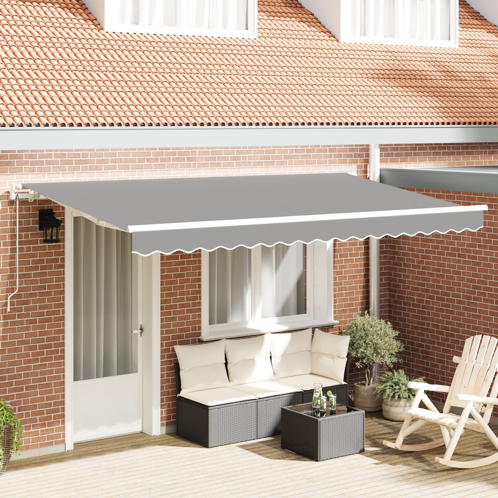vidaXL Električni Tenda okvir Zložljiv 4x2 m Kovina