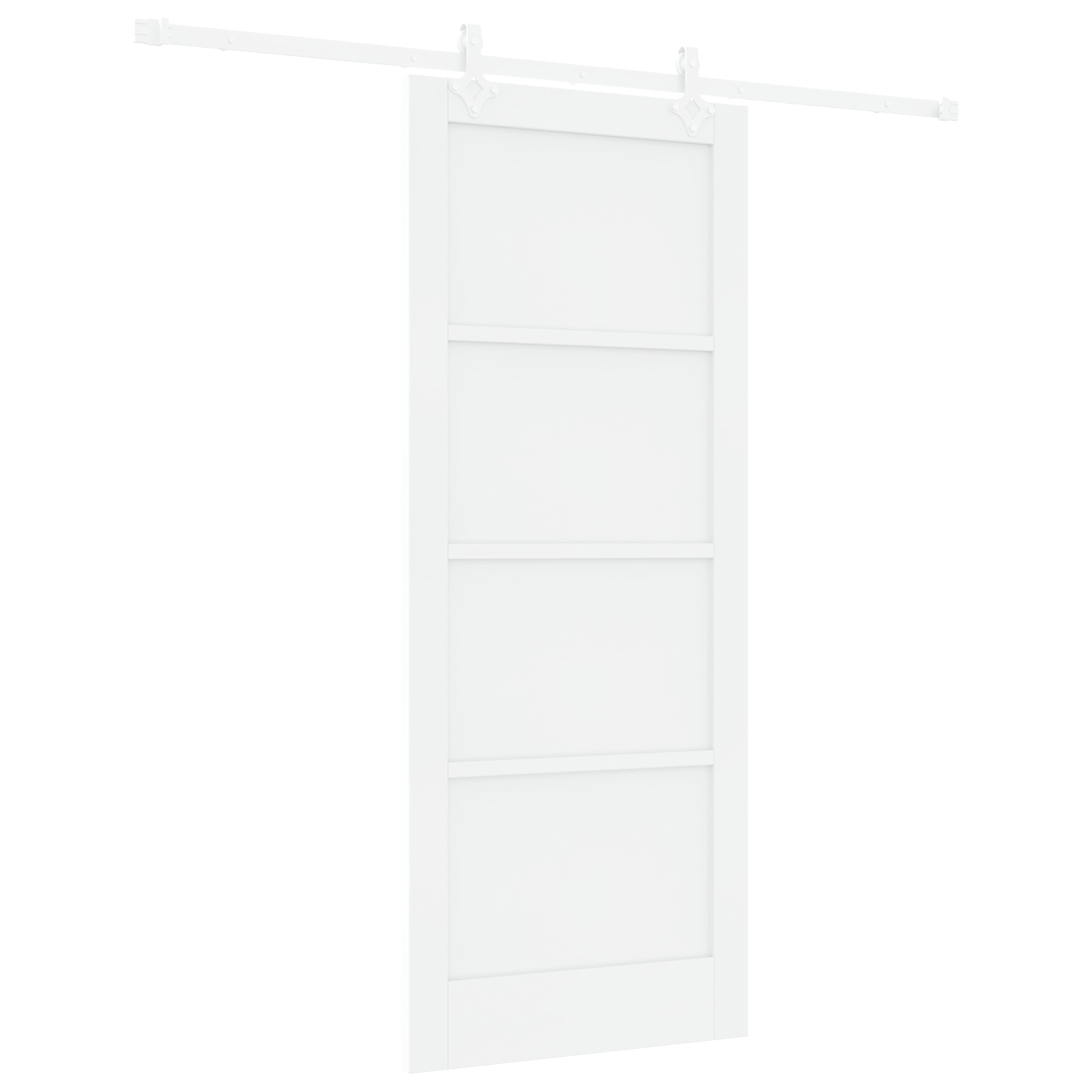 vidaXL Ușa glisantă  cu set hardware Alb 83x202 cm Lemn solid Pin, Ușa interioară  'ORKDAL'Alb 83x202x4 cm Lemn solid Pin