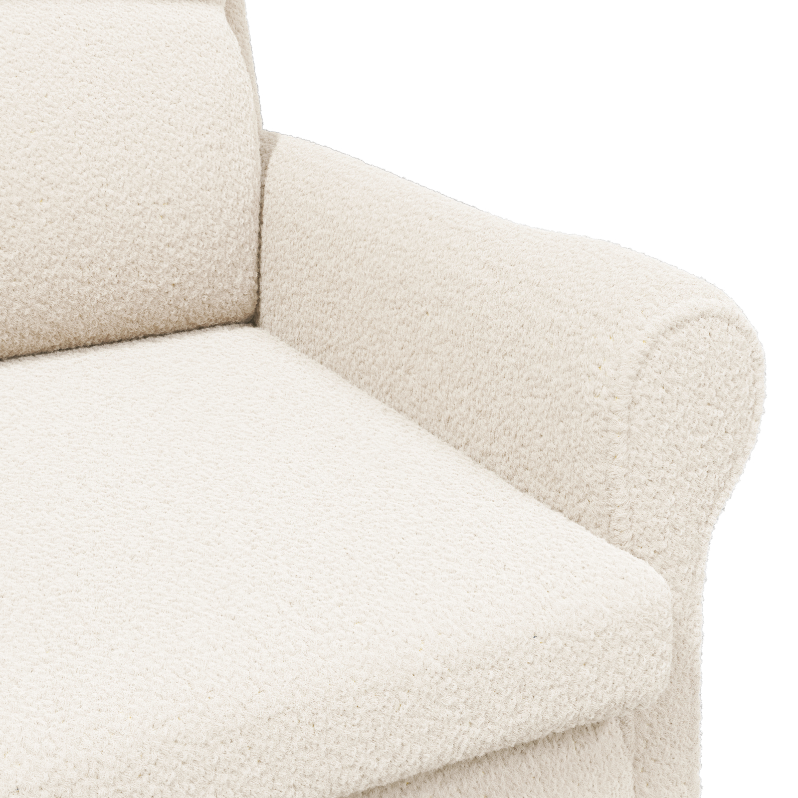 vidaXL Ergonomski naslonjač Krem Tkanina, Les Standard Ergonomski - Image 8