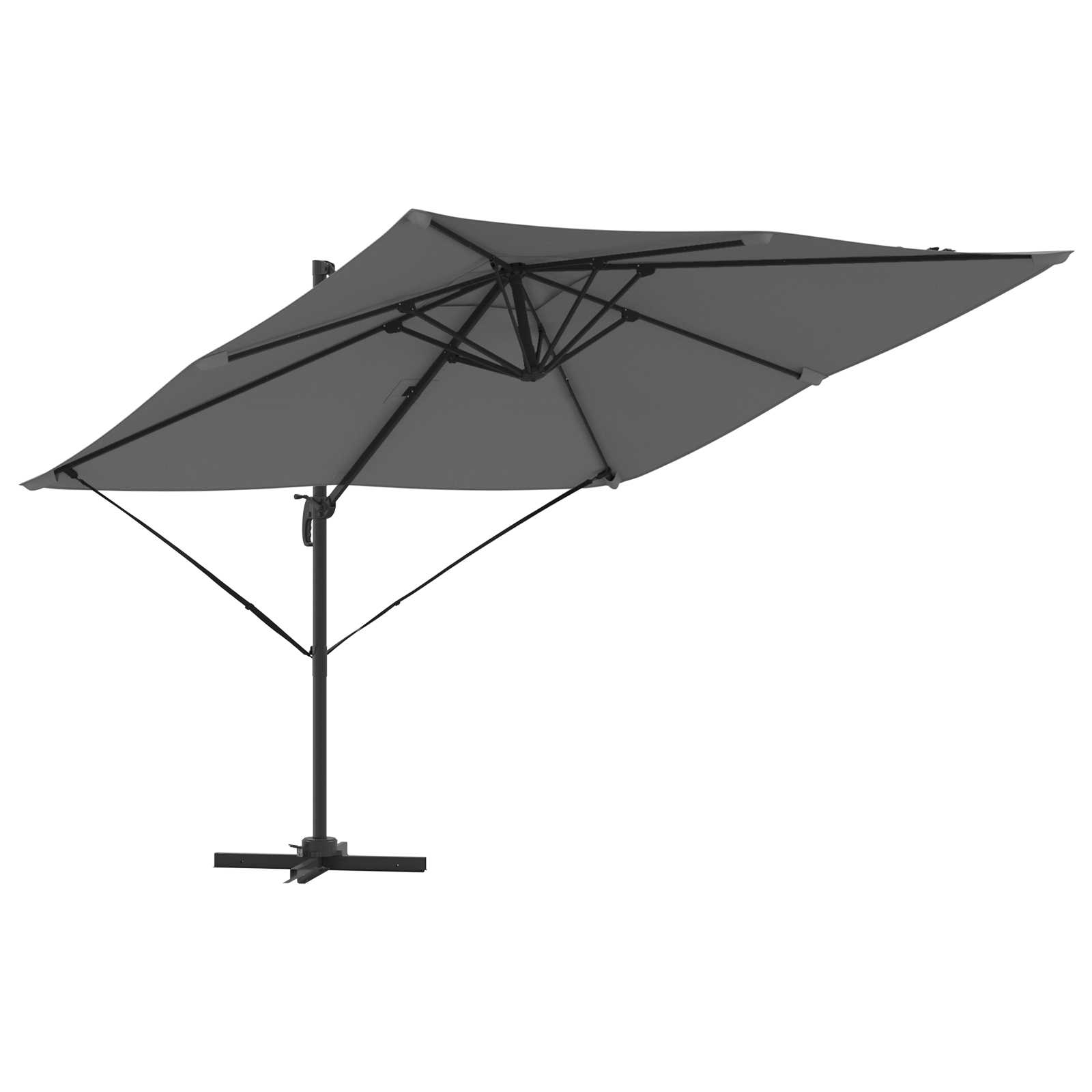 vidaXL Cantilever Roma Parasol Anthraciet 286x285x265 cm Aluminium - Afbeelding 2