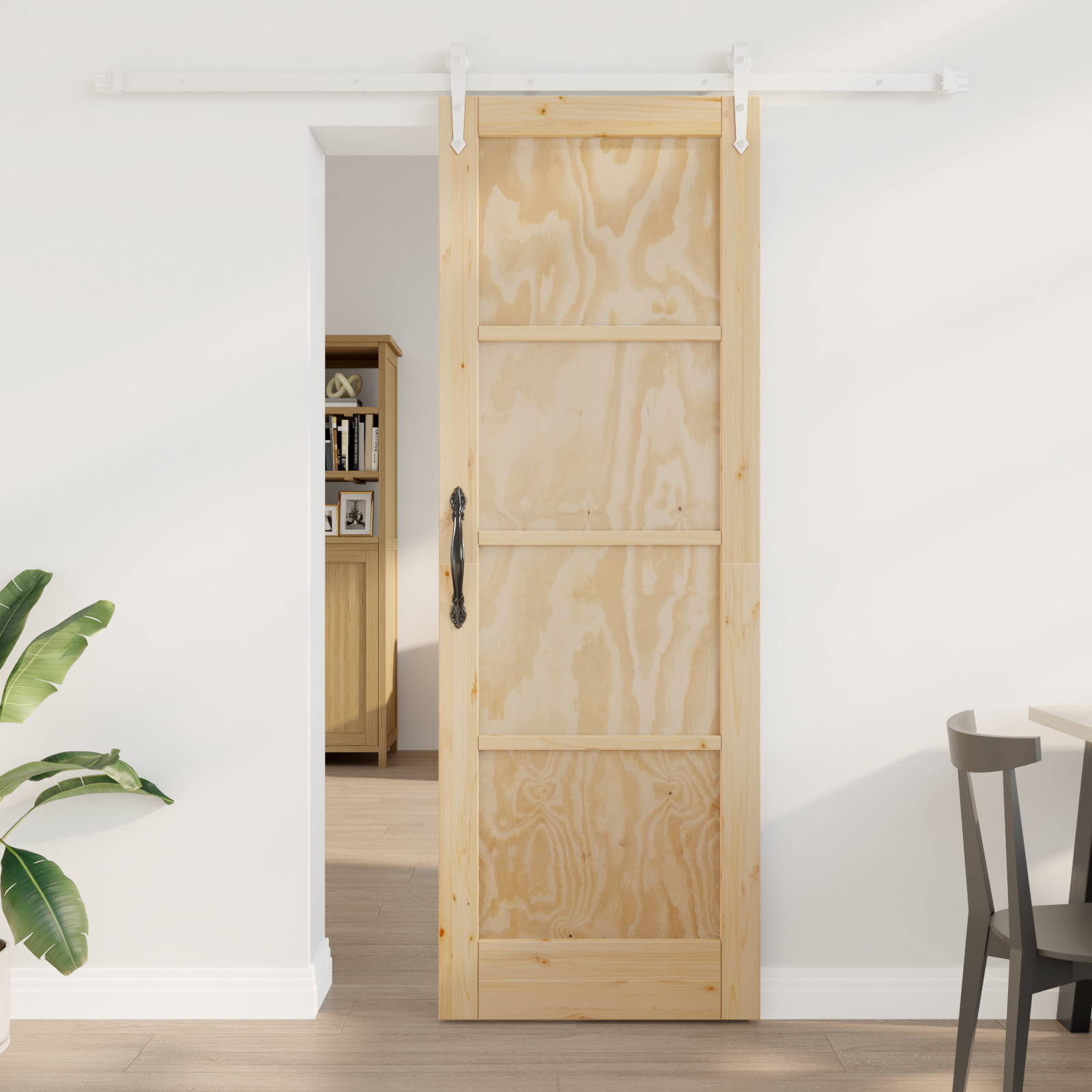 Klizna Vrata Set Opreme 73.5x211 cm Masivna Borovina, vidaXL Unutarnja Vrata 'ORKDAL'73.5x211x4 cm Masivna Borovina