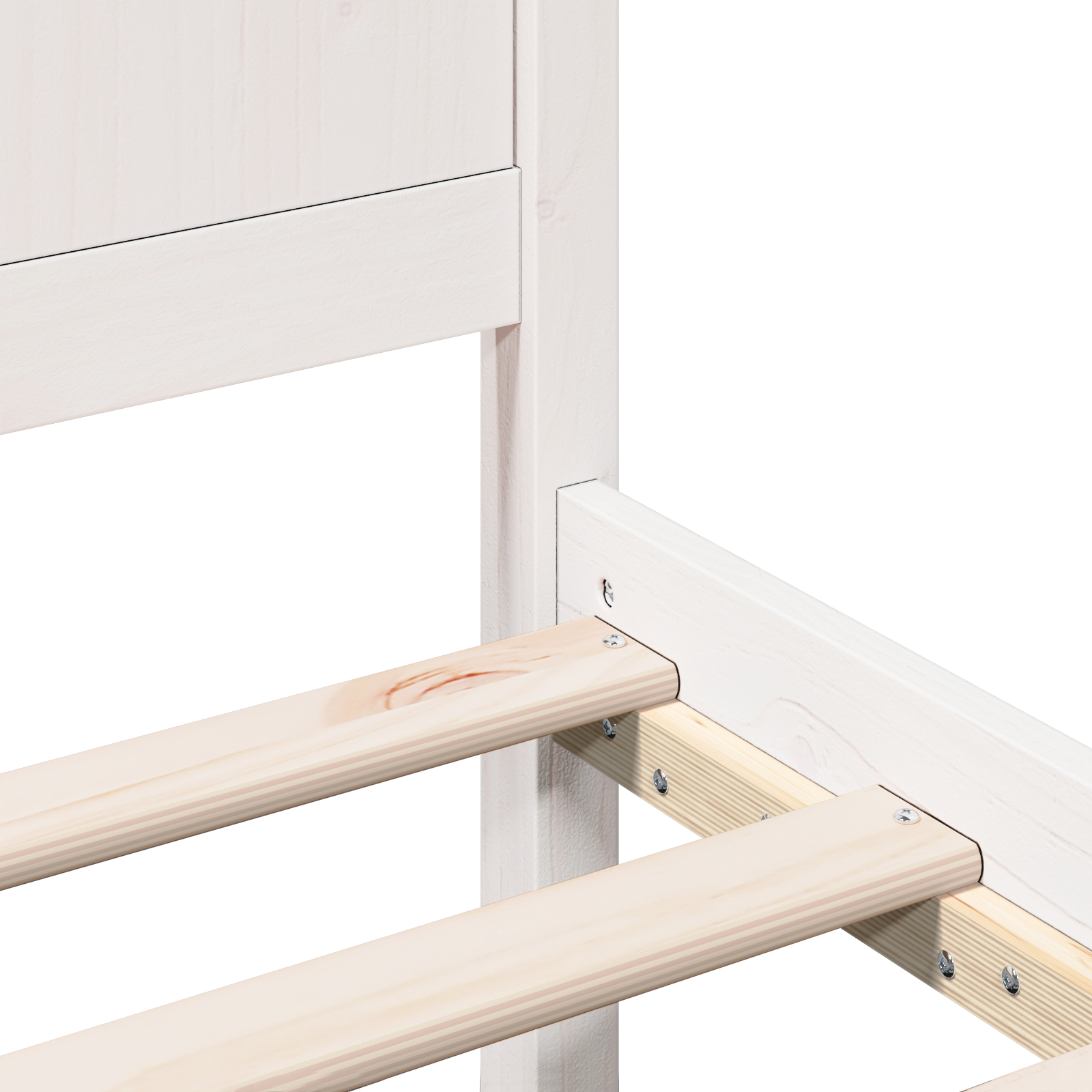 Cadru Pat Alb din Lemn Alb Lemn 100 x 200 cm Durabil [9]