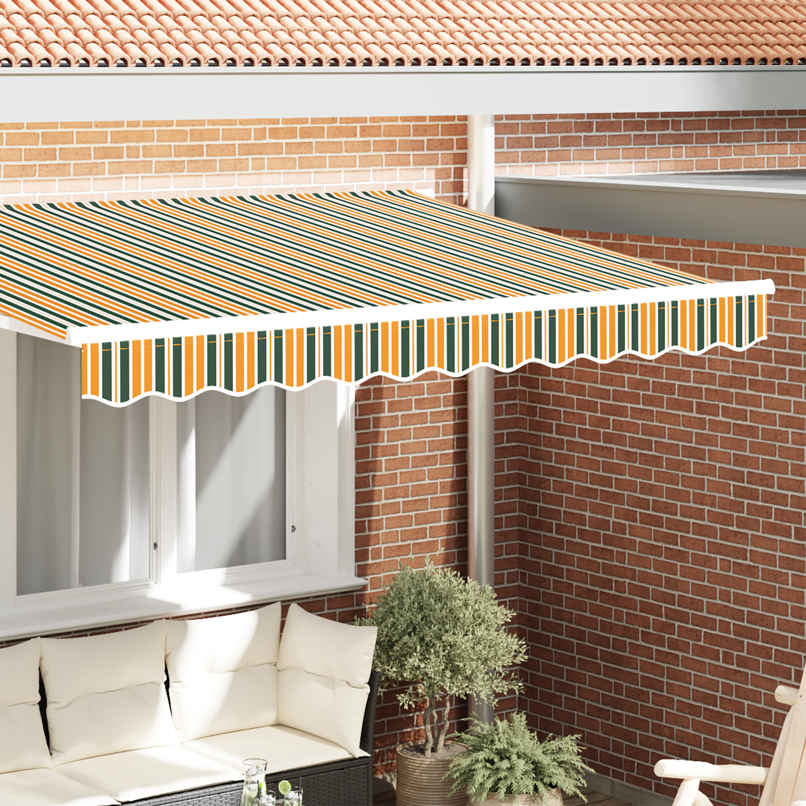vidaXL Markisenvolante für 3 m Rahmen in Grün und Gelb 2.8x0.2 m