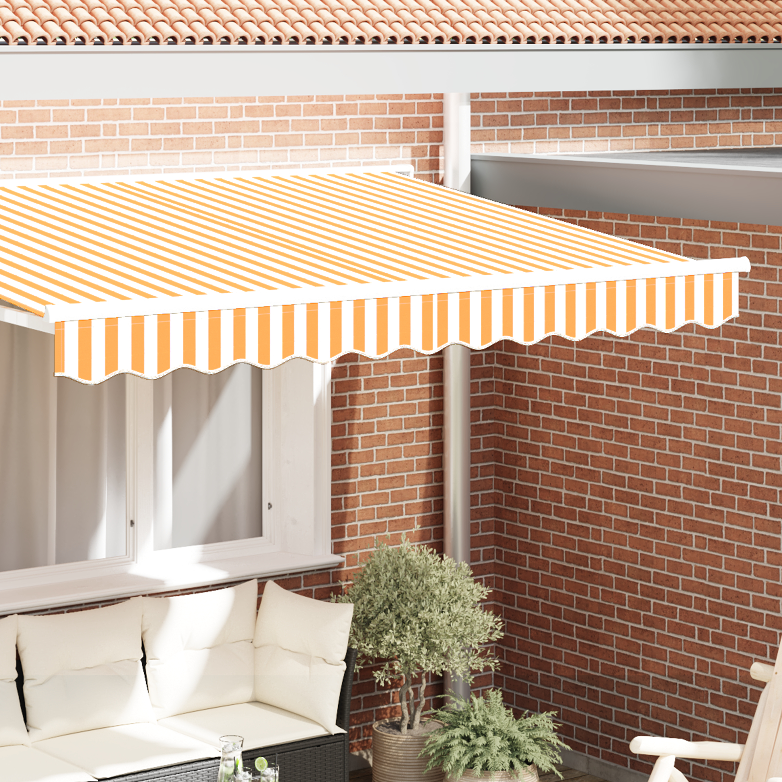markisevalance til 2.5 m ramme Gul og hvid 2.3x0.2 m