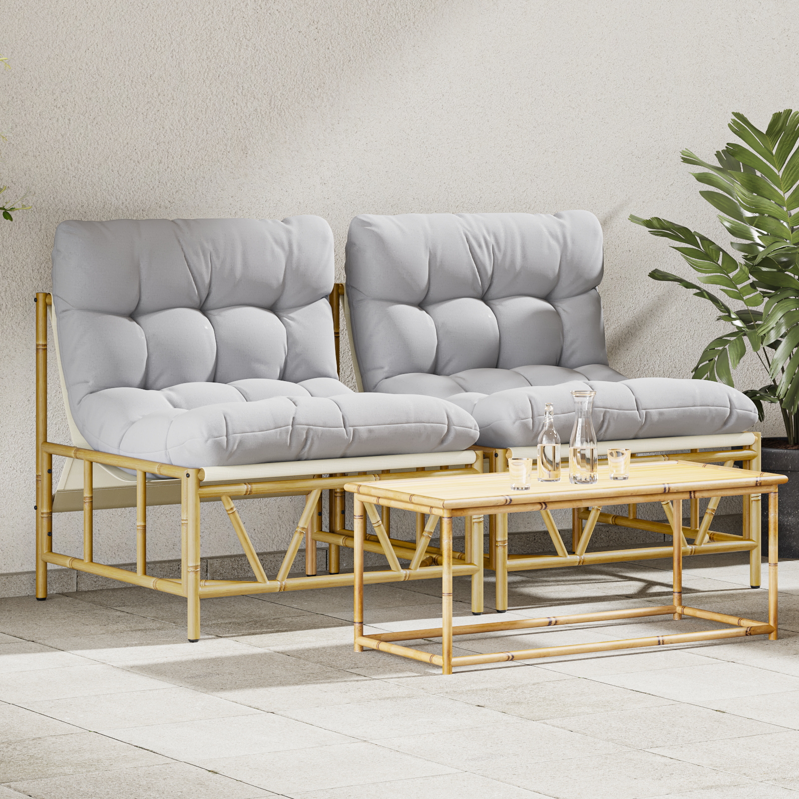 vidaXL Gartenentspannungsstühle 2 Stück mit Kissen 60x80x71 cm Stahl