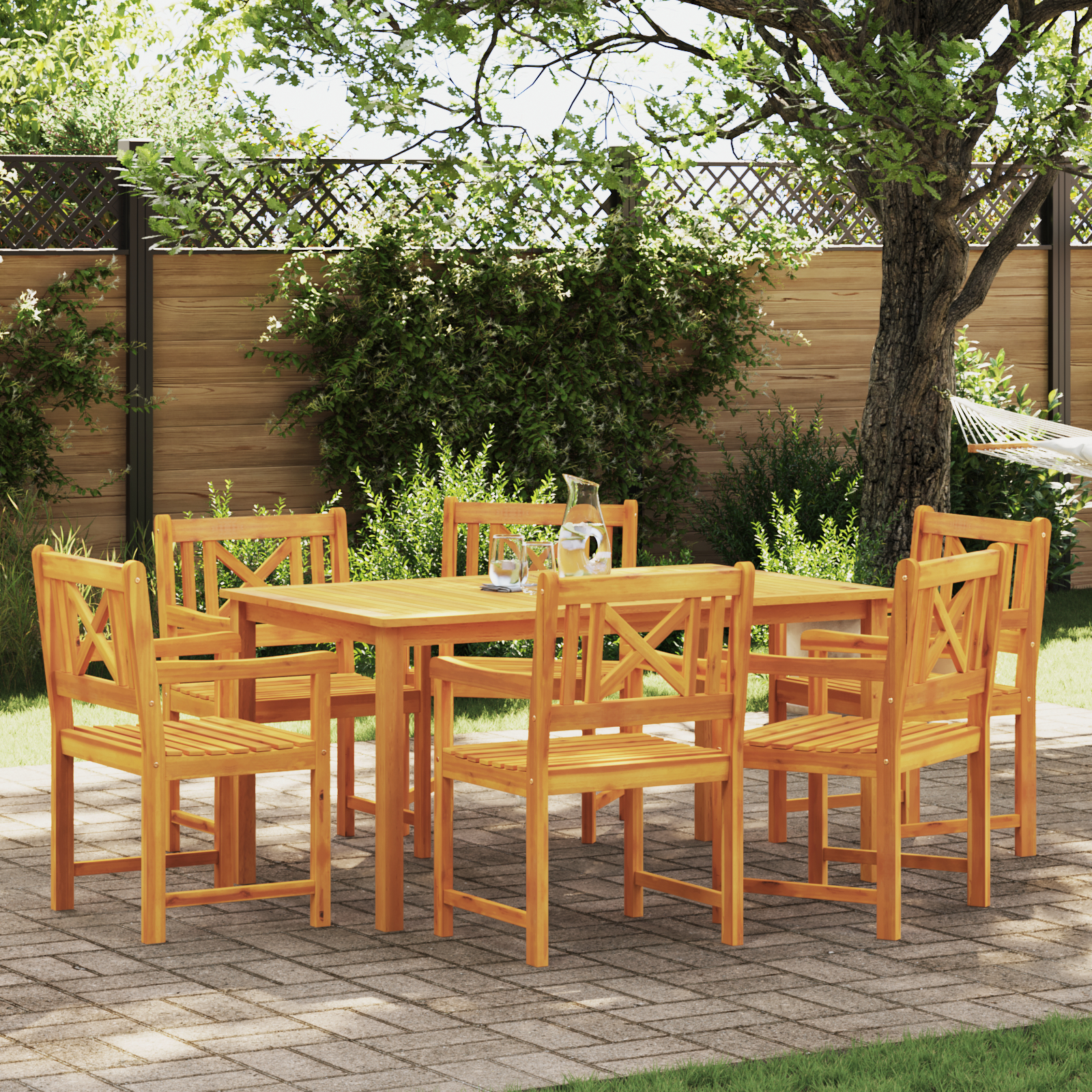 vidaXL Gartenstühle 6 Stück 56x55.5x90 cm Massivholz Akazie,  Gartenstühle 2 Stück 56x56x90 cm Massivholz Akazie