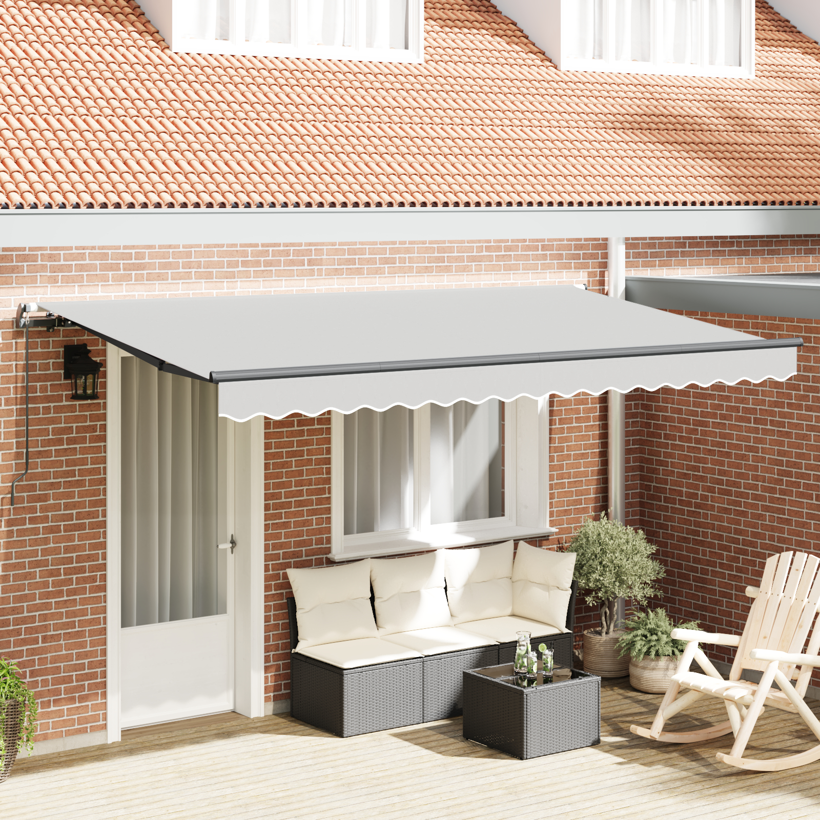 vidaXL Markisenrahmen manuell betrieben einziehbar 4x2 m Metall