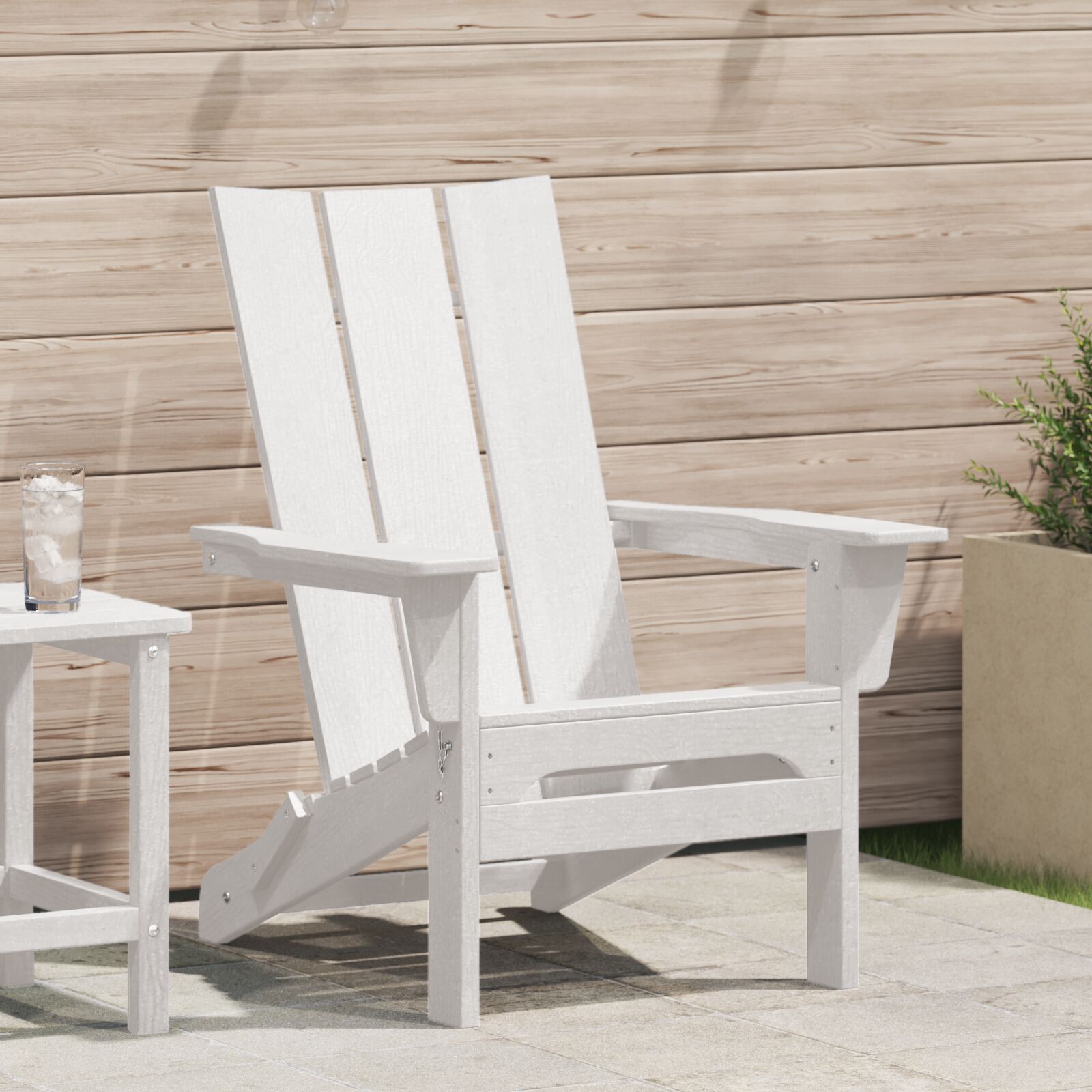 sklopivi Adirondack stol Bijeli 74.5x80.5x90 cm HDPE