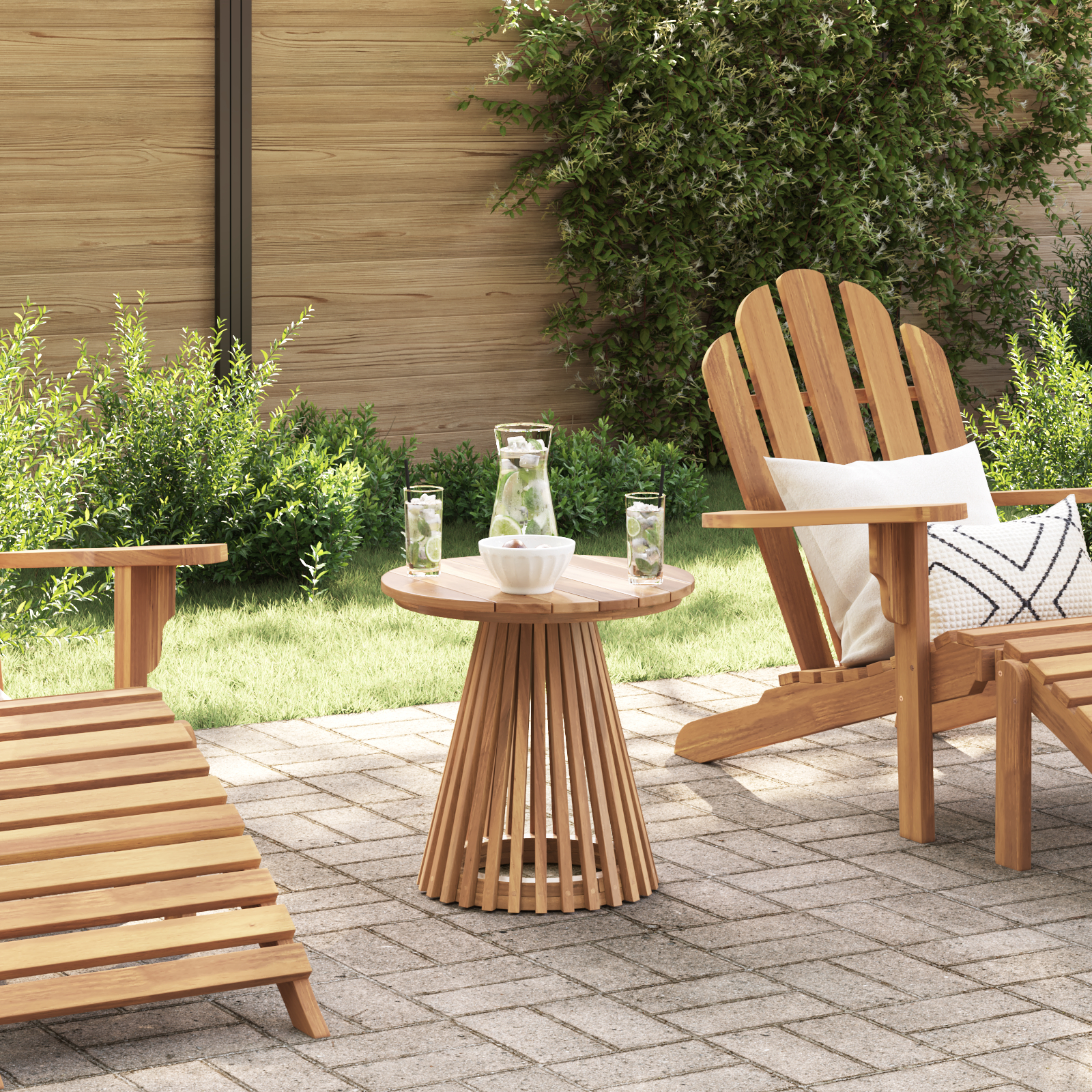 Garden Side Table Ø50x49.5 cm Solid Wood Teak