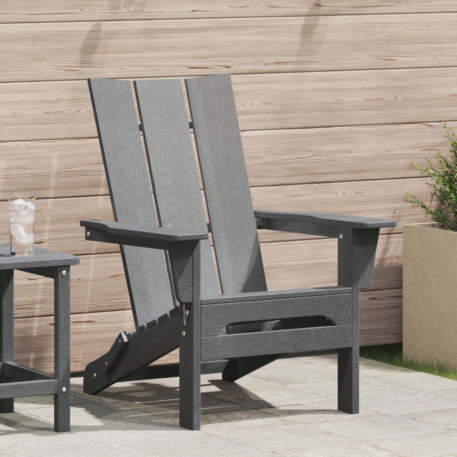 Sklopiva Adirondack stolica Svjetlosiva 74.5x80.5x90 cm HDPE