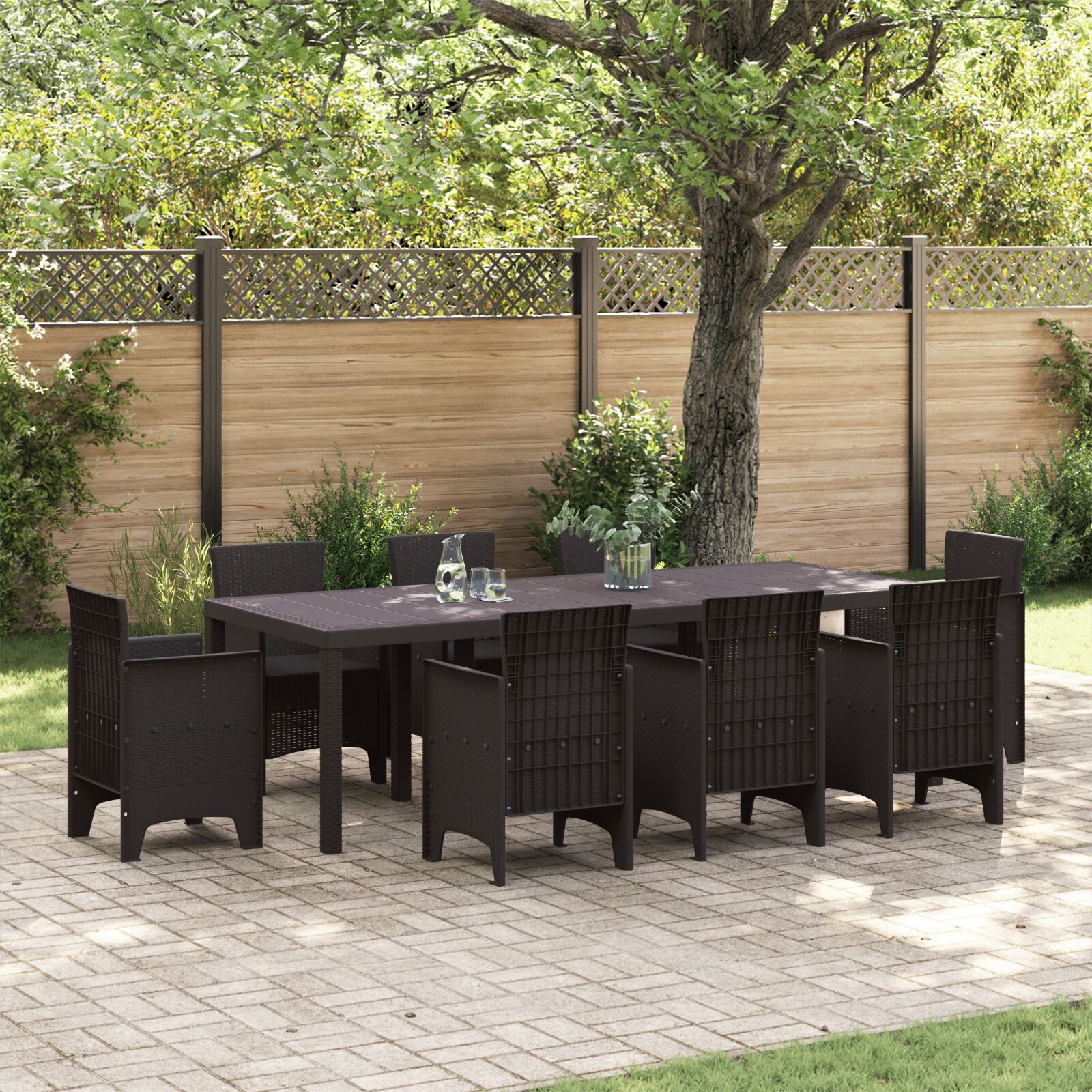 Vrtni stol smeđi 250x100x73 cm Polipropilen, vidaXL Vrtni stol smeđi 100x100x73 cm Polipropilen, vidaXL Vrtni stol smeđi 150x100x73 cm Polipropilen