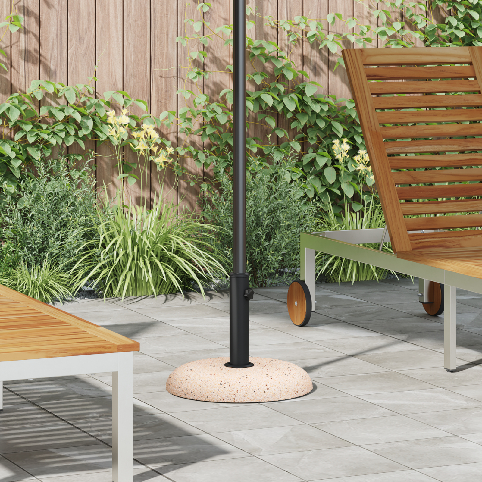 vidaXL Parasolvoet voor 37/42/52/58mm palen Geel beton 20 kg