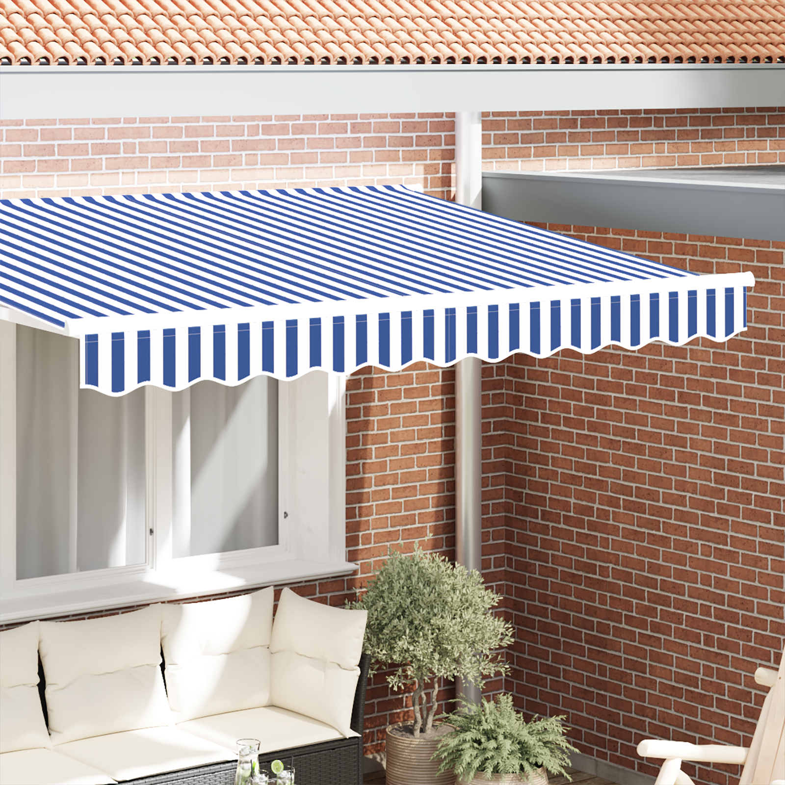 Markisens Valance til 2.5 m ramme Blå-hvid 2.3x0.2 m