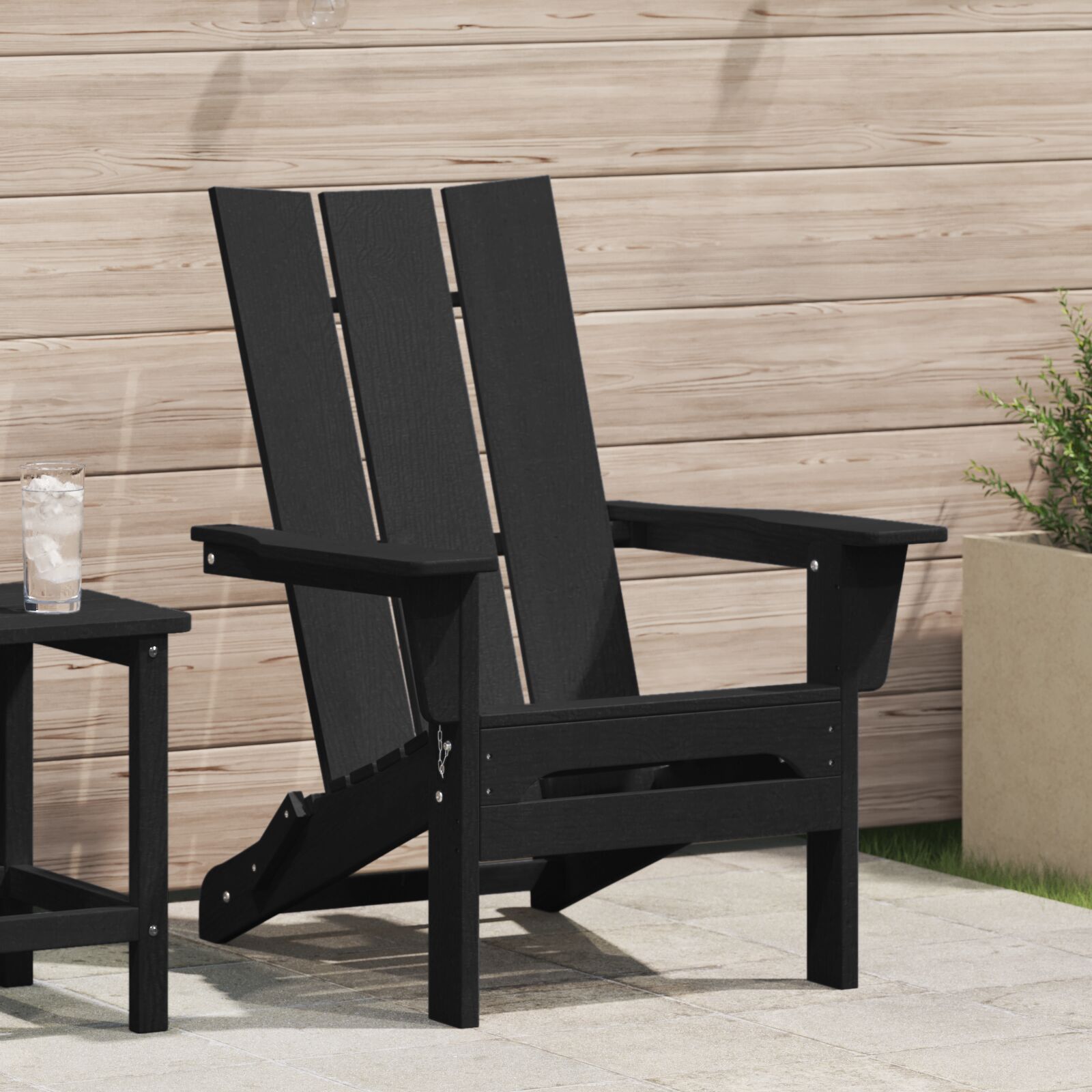 sklopivi Adirondack stolac Crni 74.5x80.5x90 cm HDPE