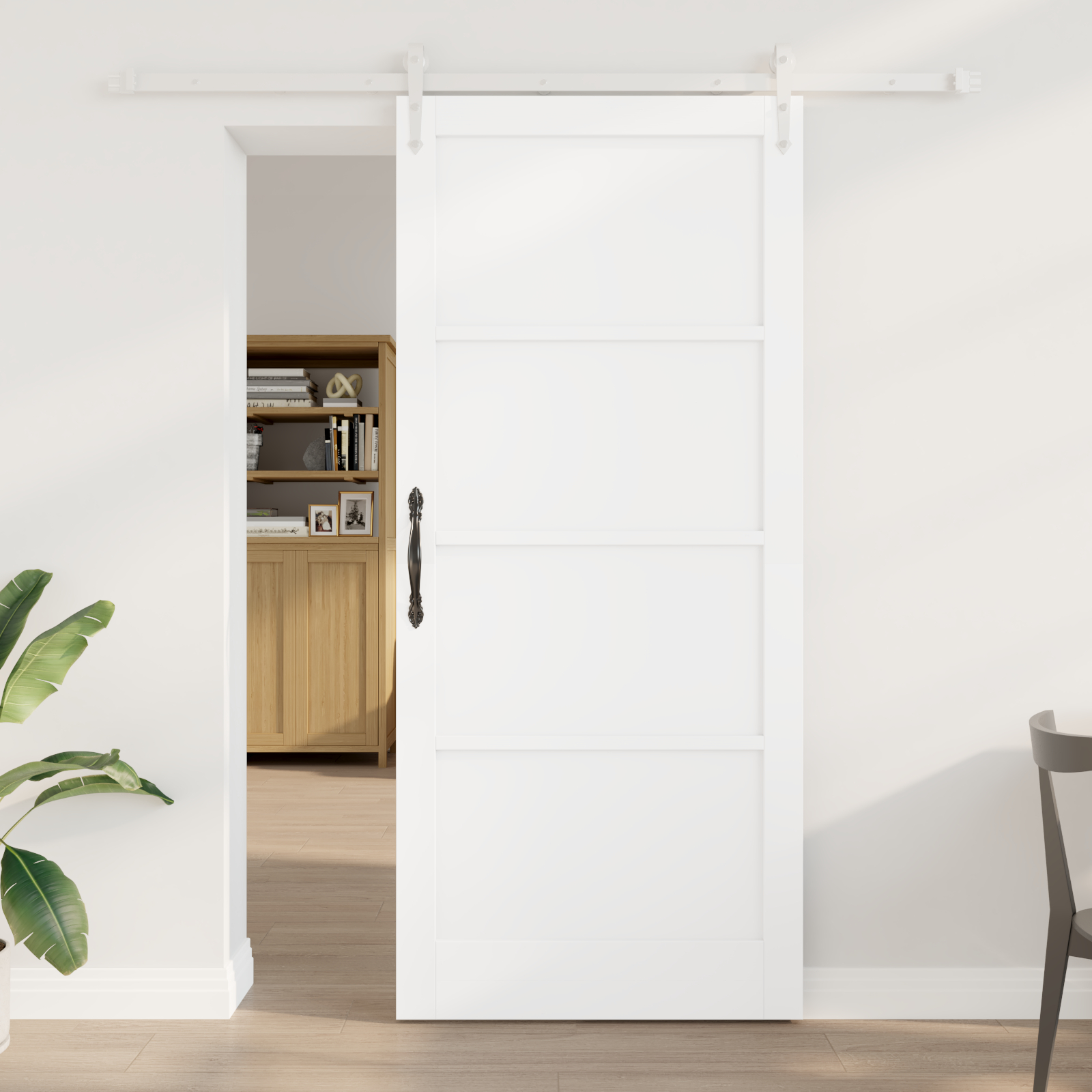 klizna vrata s kompletnim hardverom bijela 93x211 cm od punog borovog drva, vidaXL unutarnja vrata 'ORKDAL'bijela 93x211x4 cm od punog borovog drva